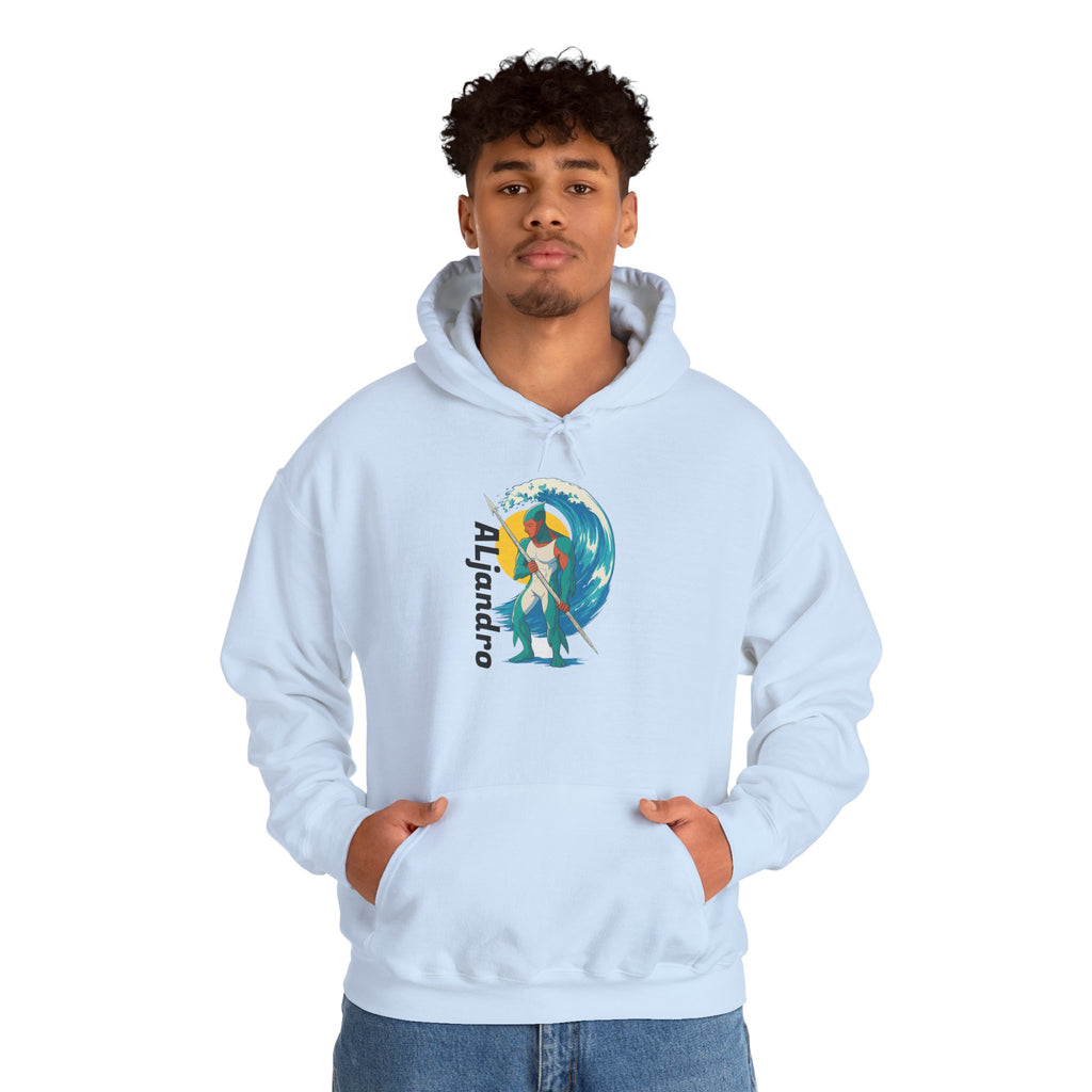 Aljandro Surf Graphic Hoodie — Retro Wave Surfing Design