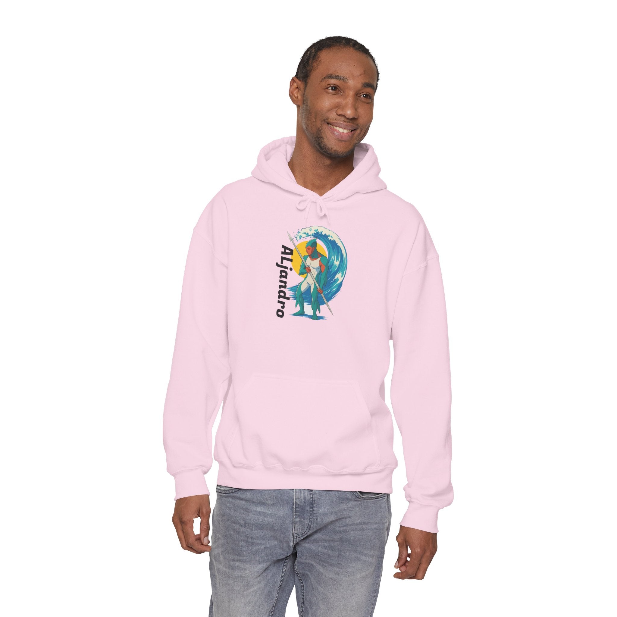 Aljandro Surf Graphic Hoodie — Retro Wave Surfing Design