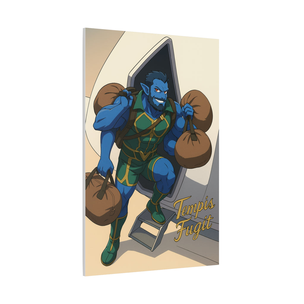 Canvas Wall Art, Anime Tempis Fugit from Da Guv, Sci-Fi Matte Print, Stretched Painting, 25&quot; Home Decor, Manga Poster, Geek Gift