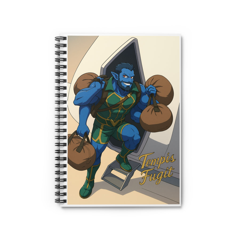 Spiral Notebook - Anime Tempis Fugit from Da Guv, Ruled Line Journal, Sci-Fi Book Design, Gifts for Book Lovers, Writing Notebook, Bullet