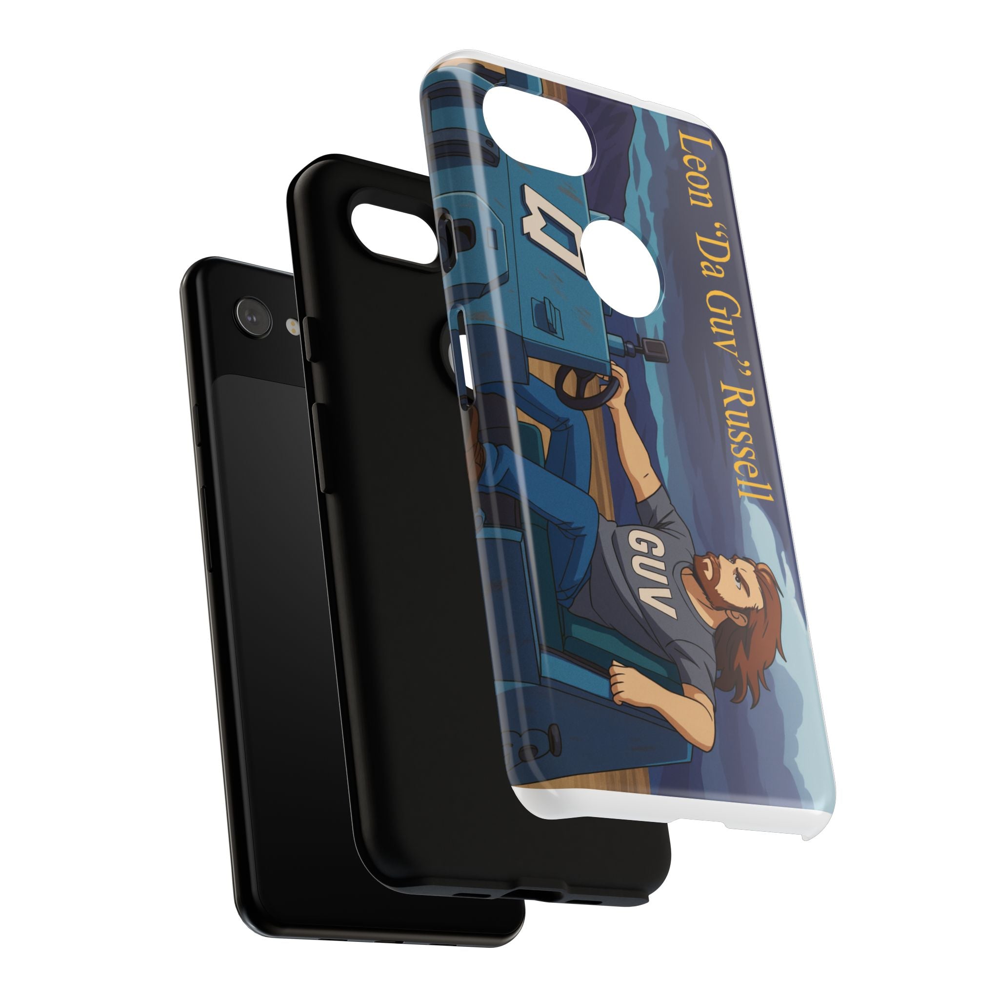 Phone Cases, Tough Phone Covers, Book Character Fan Gift, Sci-Fi Tank Art, Leon 'Da Guv' Russell Design