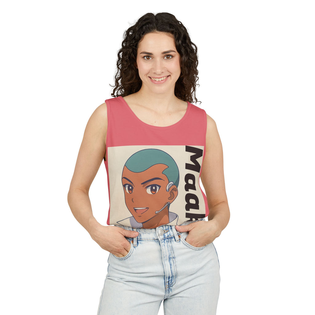 Unisex Anime Character Maakui Tank Top, Summer Wear, Graphic Tee, Casual Attire, Gift for Fans, Beachwear, Festival Top