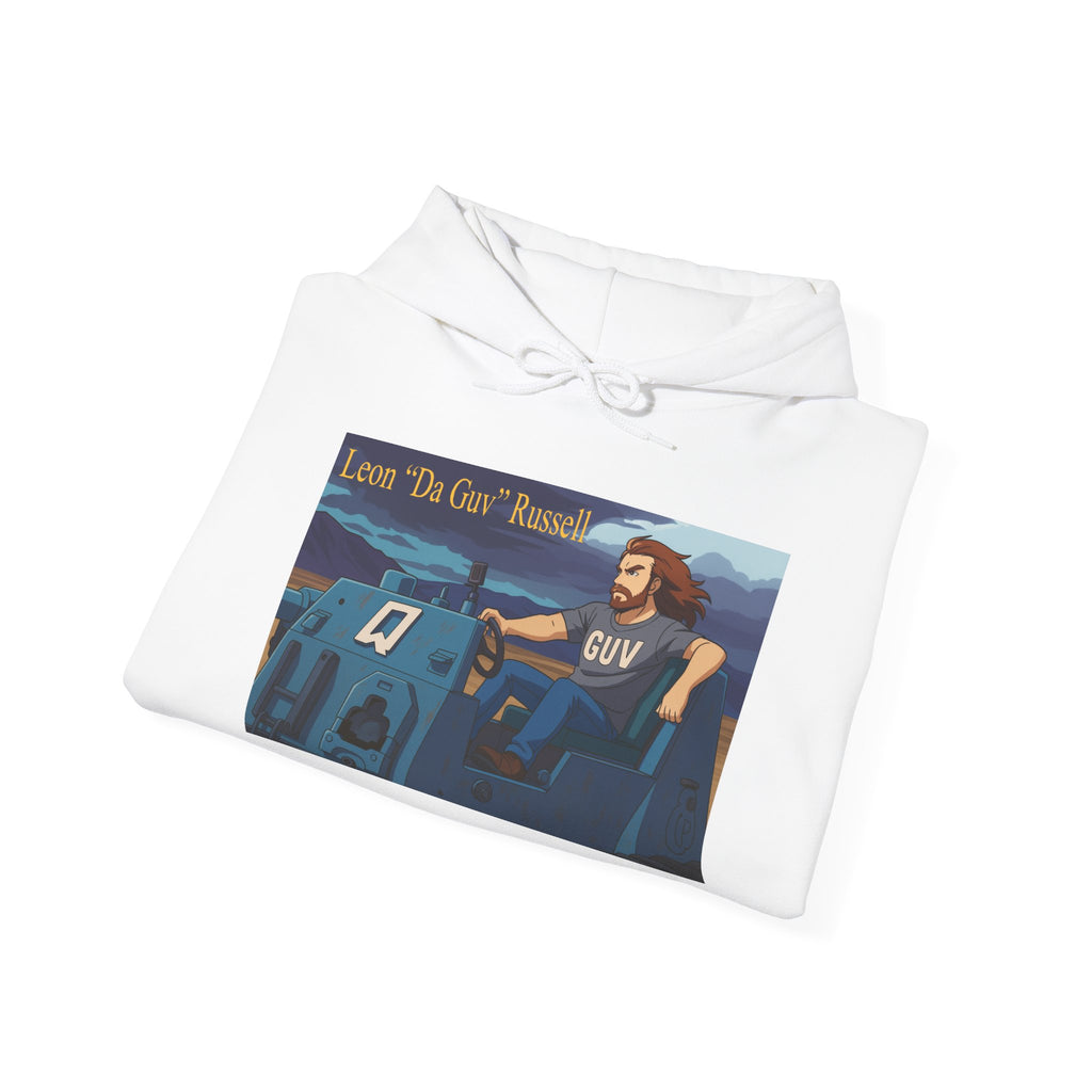 Sci-Fi Book Fan Unisex Hoodie, Leon 'Da Guv' Russell Driving The Banshee Tank Design, Comfy Sweatshirt, Gift for Bookworms, Book Lover