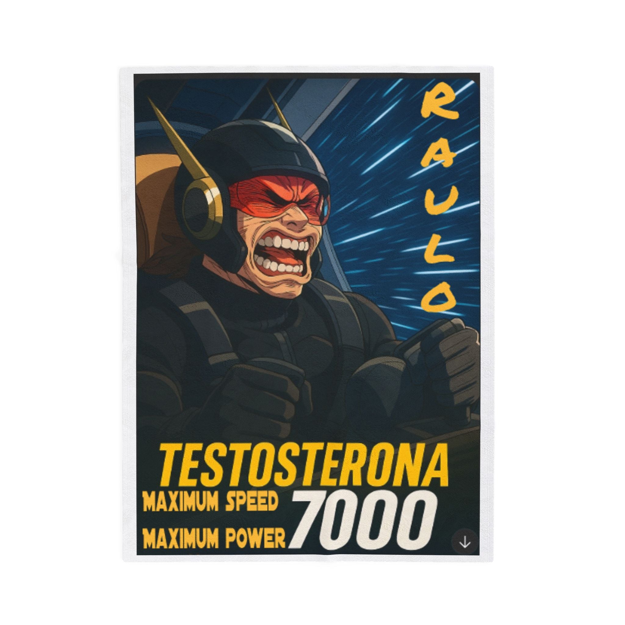 Plush Blanket with Raulo Driving Testosterona 7000 Anime, Sci-Fi Book Inspired, Cozy Throw, Unique Gift, Bedroom Decor, Home Accessory