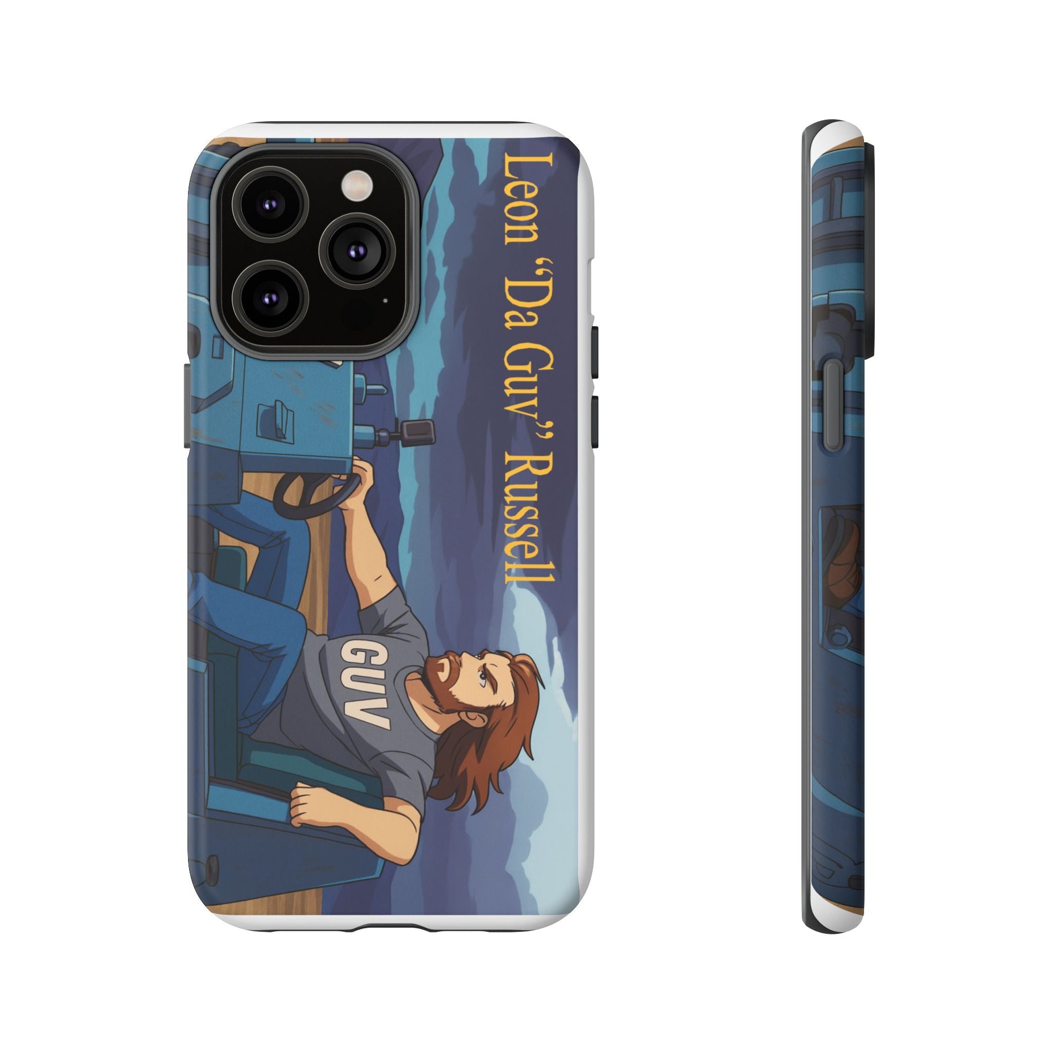 Phone Cases, Tough Phone Covers, Book Character Fan Gift, Sci-Fi Tank Art, Leon 'Da Guv' Russell Design