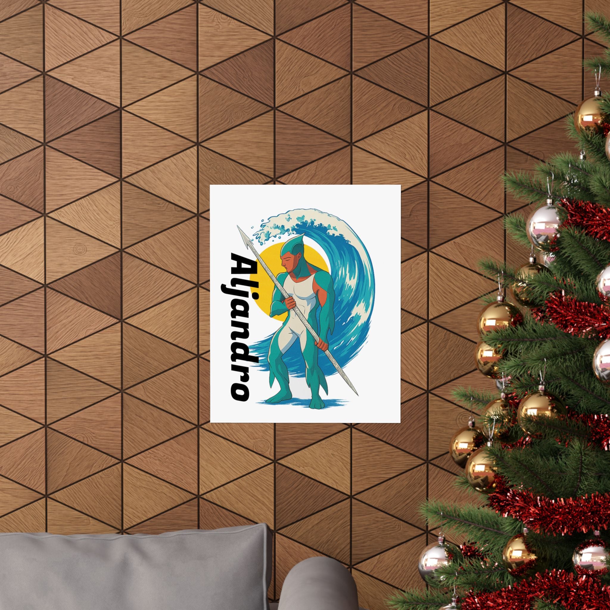 Anime Aljandro Vertical Poster - Personalized Wall Art, Name Print, Unique Home Decor, Gifts for Him, Ocean Lover Decor