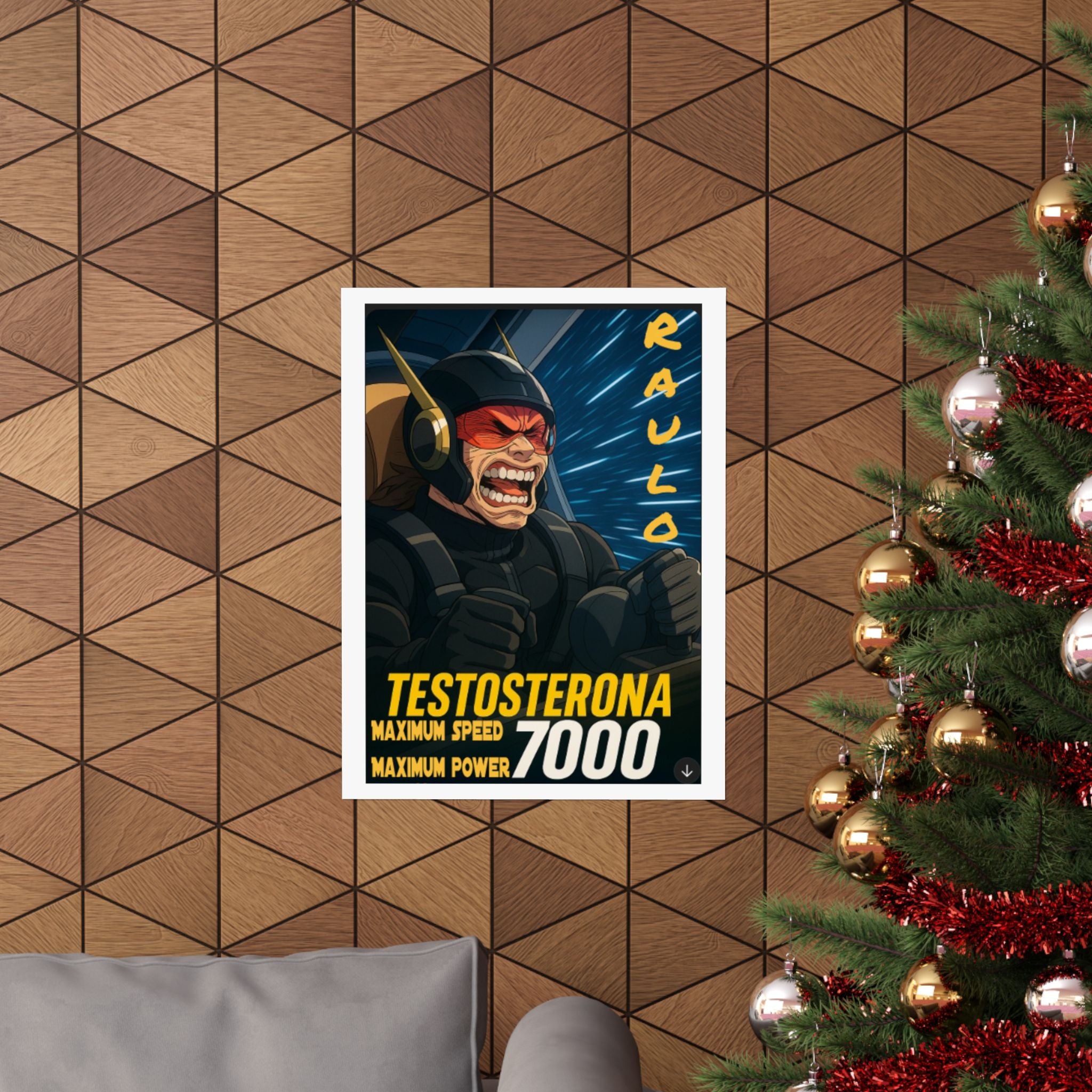 Vertical Poster, Sci-Fi Anime Raulo Driving Testosterona 7000 from Da Guv Book, Matte Wall Art, Home Decor Print, Room Decoration