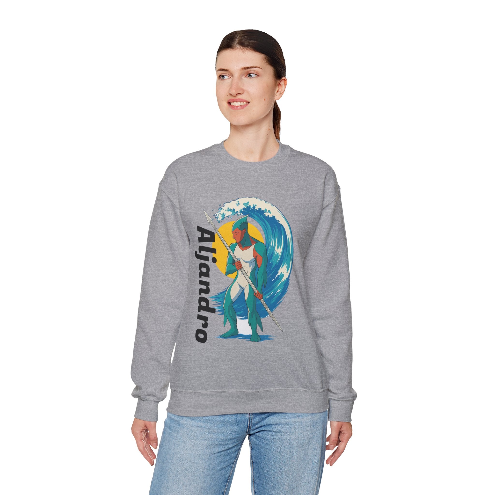 Kraken Hunter Graphic Sweatshirt — Personalized 'Aljandro' Wave Design