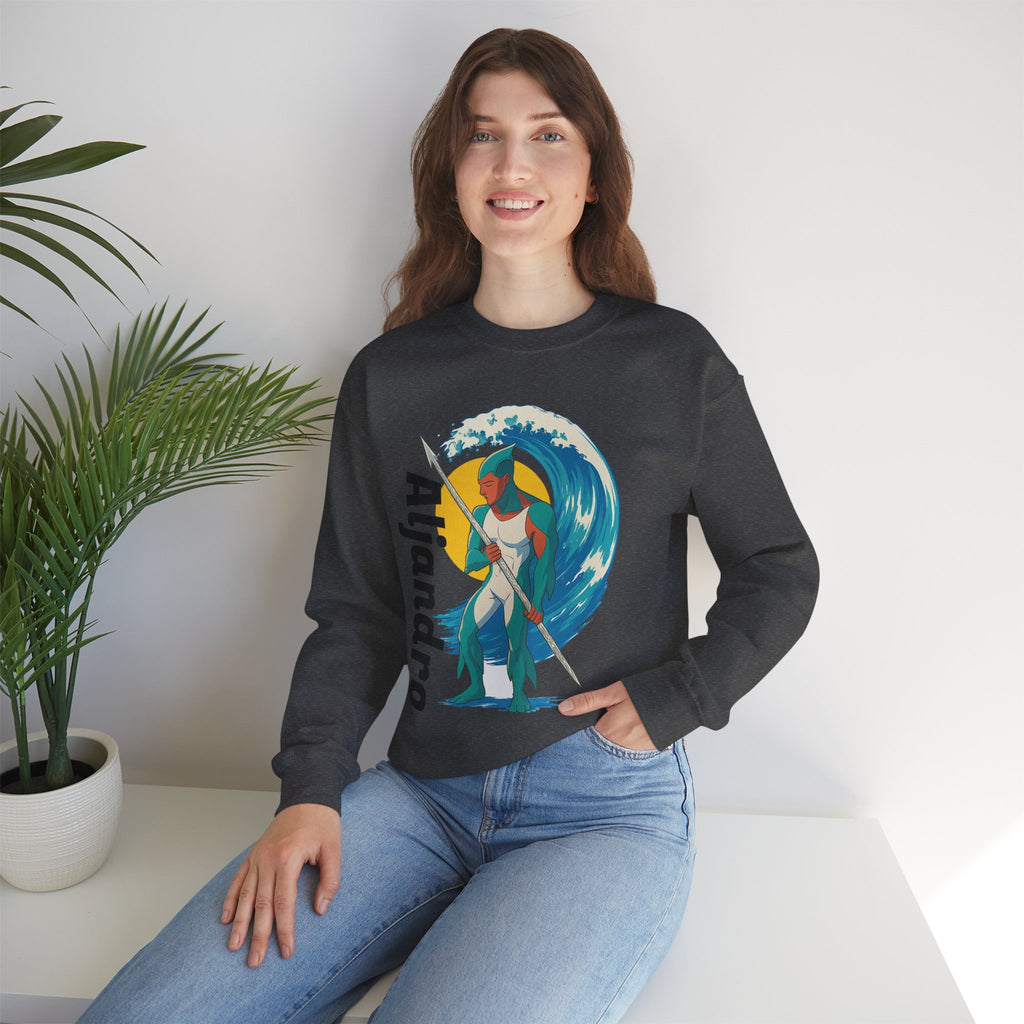 Kraken Hunter Graphic Sweatshirt — Personalized 'Aljandro' Wave Design