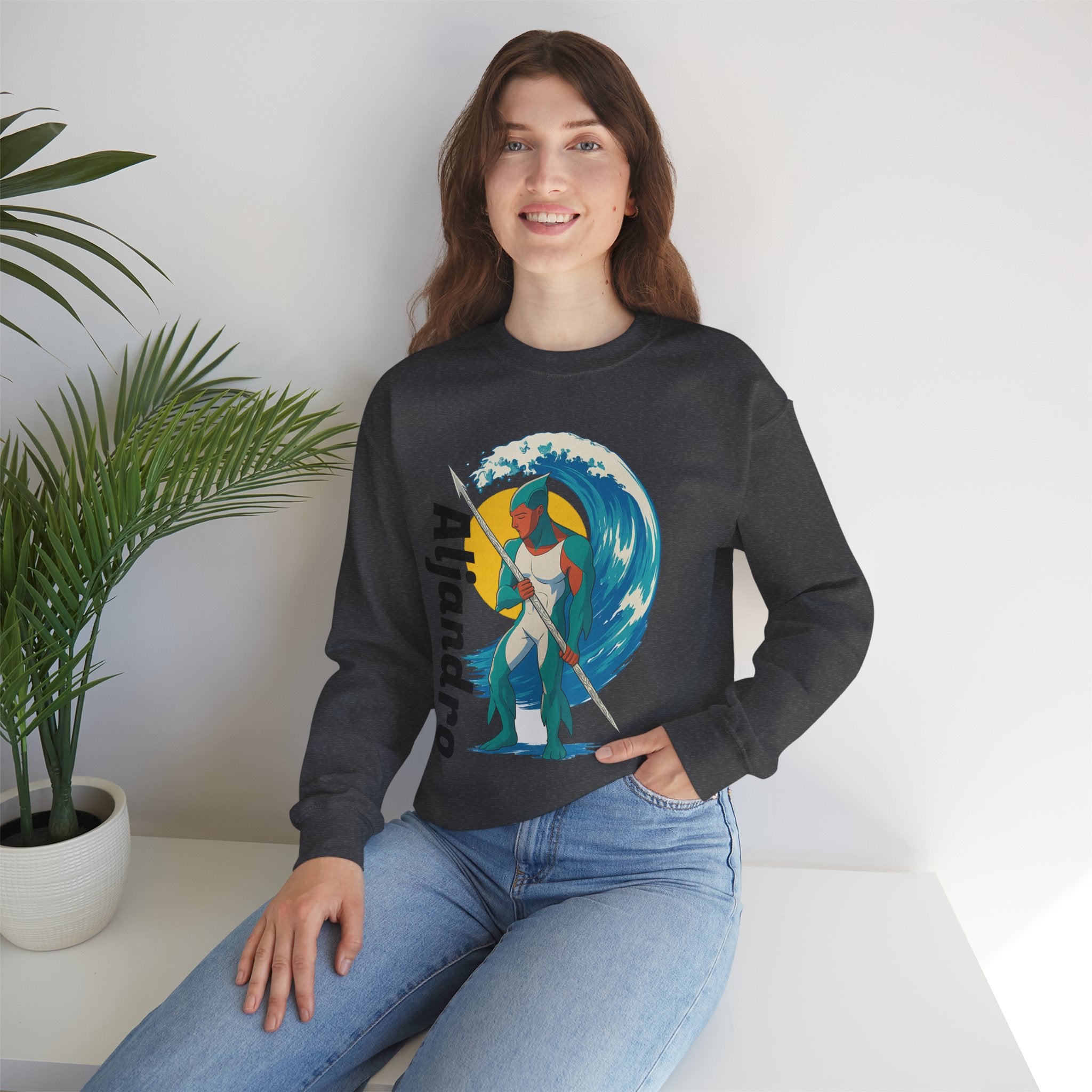 Kraken Hunter Graphic Sweatshirt — Personalized 'Aljandro' Wave Design