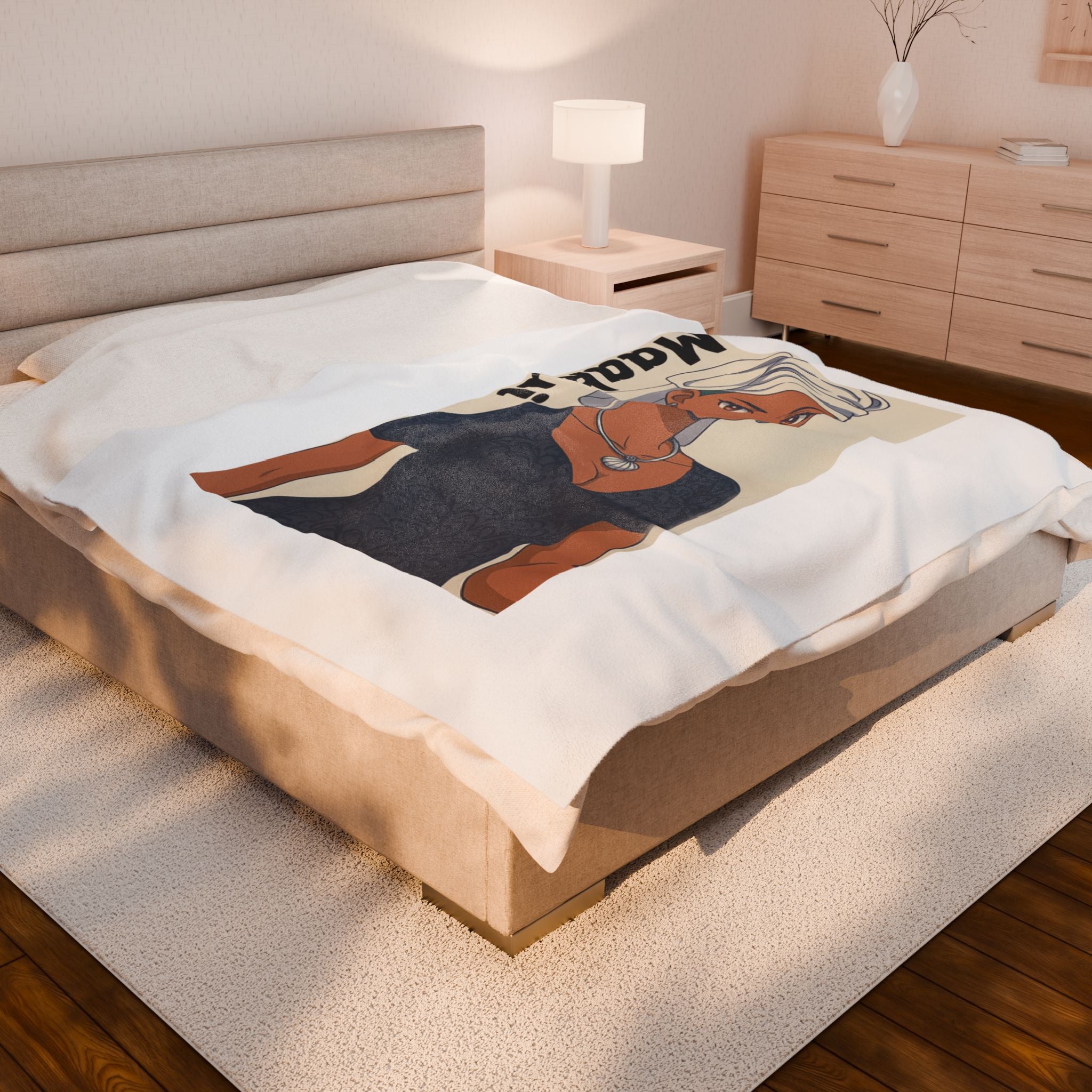 Cozy Velveteen Plush Blanket Featuring Anime Maakui from Da Guv - Perfect for Home Decor, Gifts, and Anime Lovers, Warm Throws, [...]