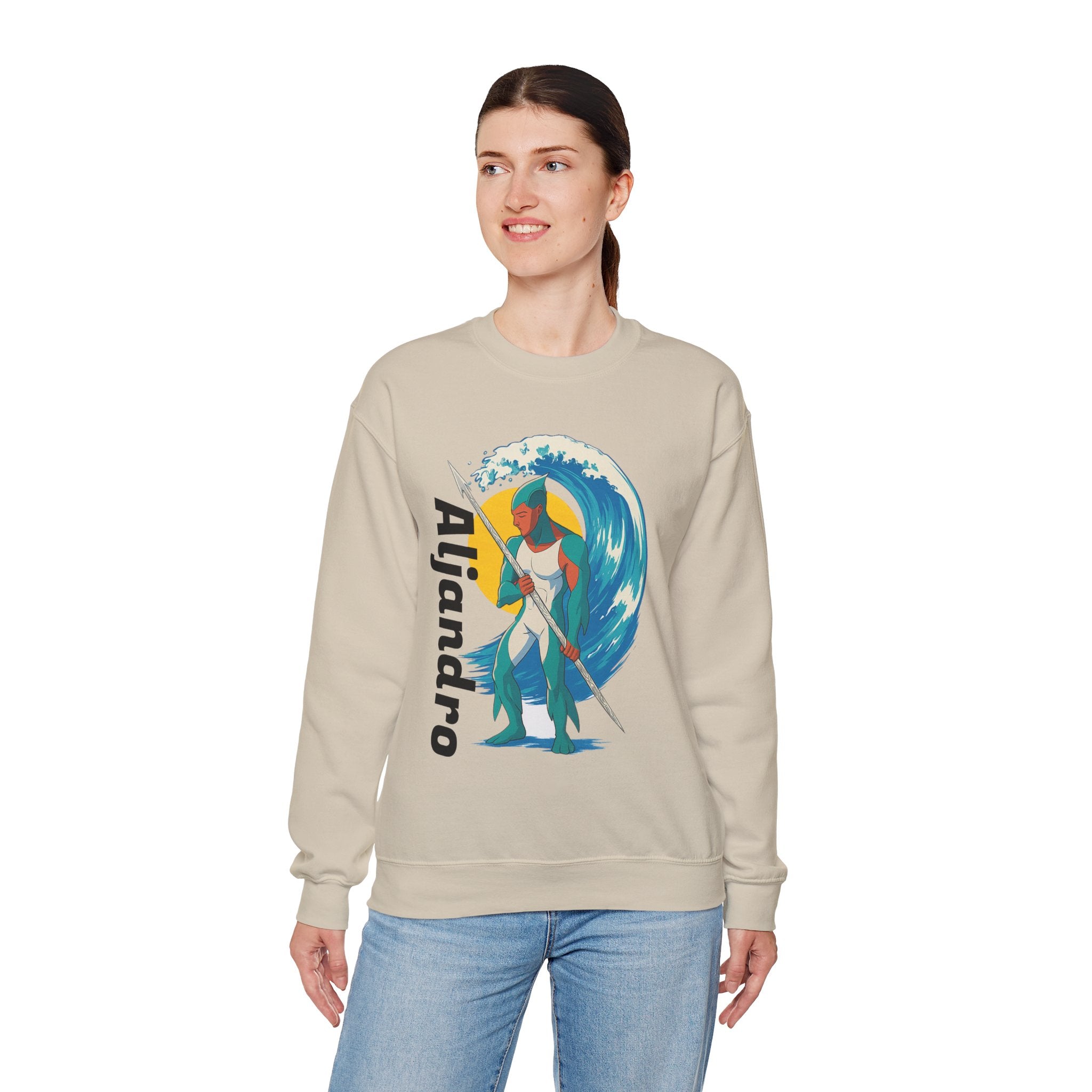 Kraken Hunter Graphic Sweatshirt — Personalized 'Aljandro' Wave Design