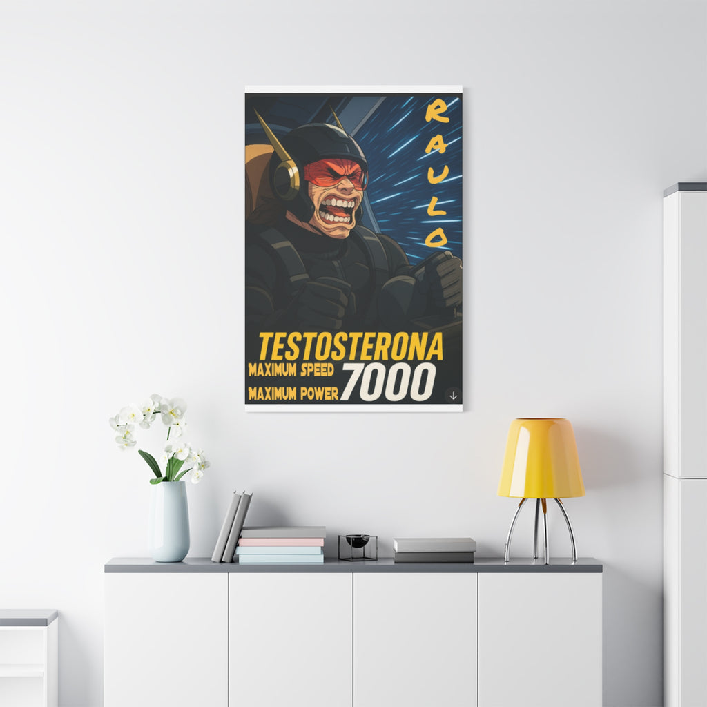 Canvas Wall Art, Anime Raulo Testosterona 7000, Sci-Fi Book Da Guv, Matte Stretched Print, Home Decor, Gift Idea