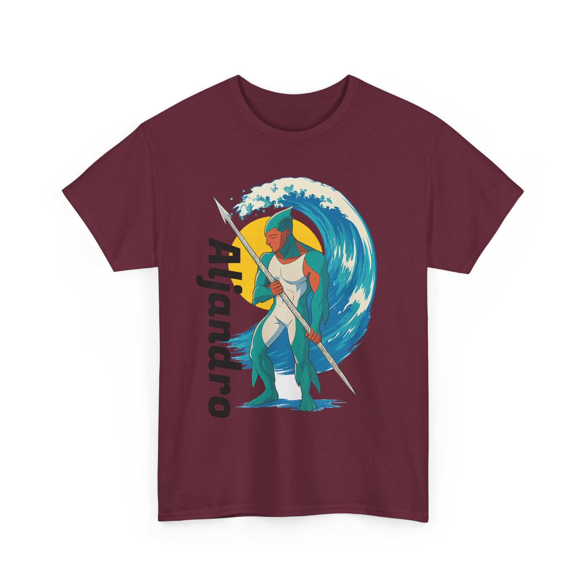 Anime Aljandro Tee - Personalized Heavy Cotton T-Shirt, Unique Gift for Him, Beach Vibes, Casual Wear, Art-Inspired Apparel