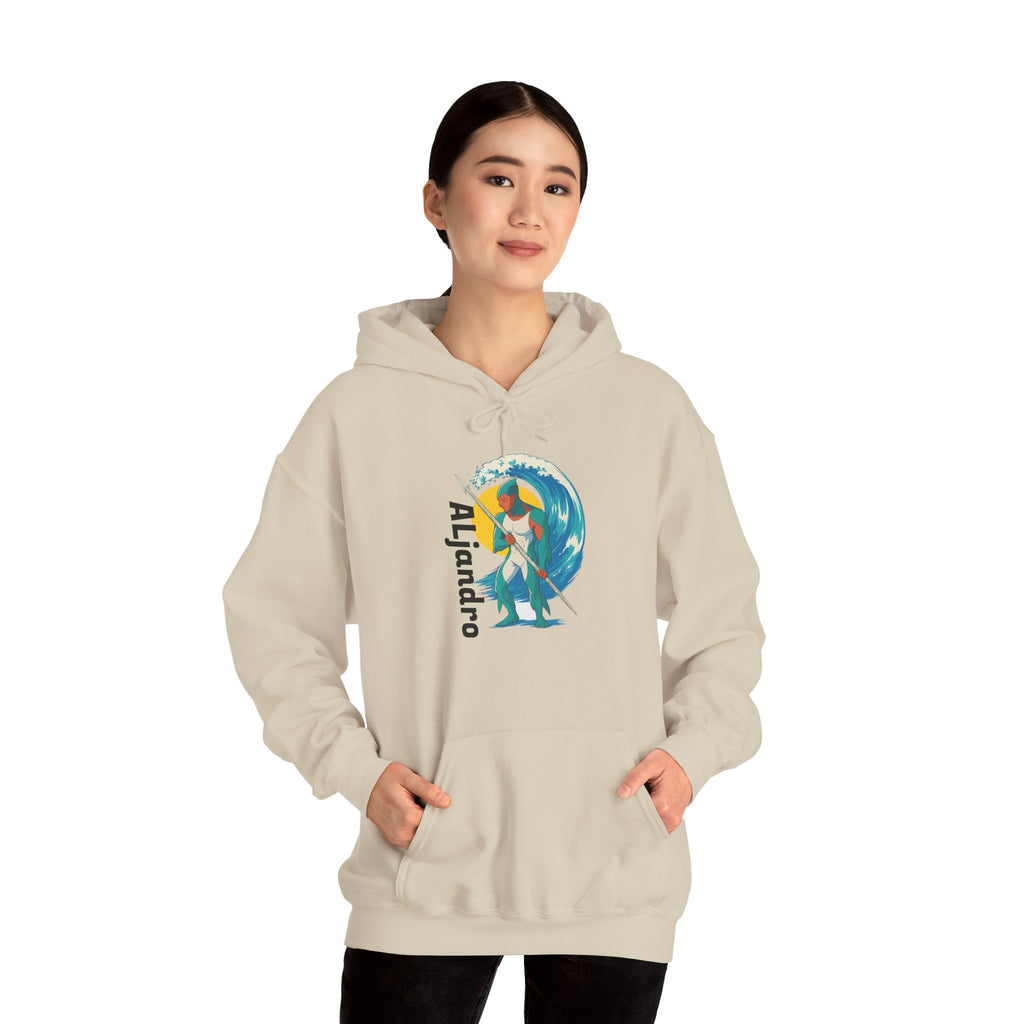 Aljandro Surf Graphic Hoodie — Retro Wave Surfing Design