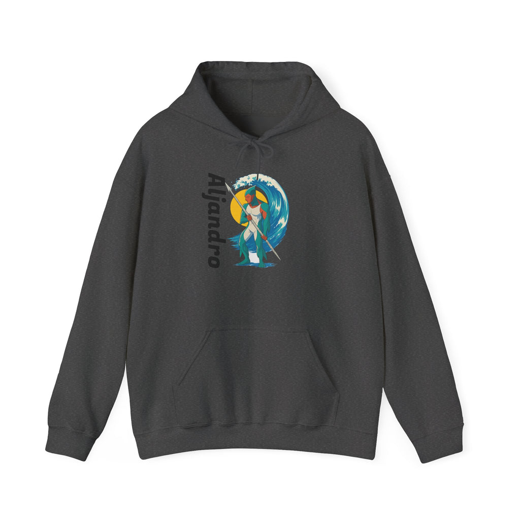 Anime Aljandro Hoodie, Unisex Hooded Sweatshirt, Custom Graphic Sweatshirt, Surfing Gift, Summer Fashion, Casual Wear