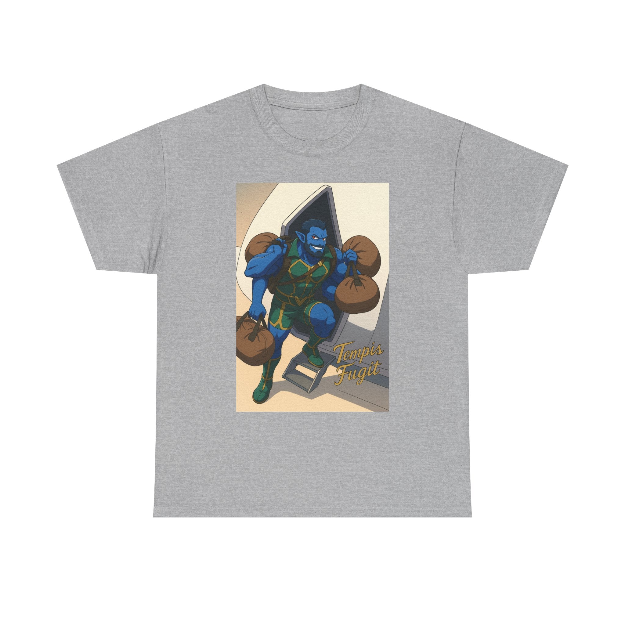 Anime Tempis Fugit Unisex Tee, Sci-Fi Book Da Guv Fan Shirt, Heavy Cotton Top, Manga Lover Gift, Graphic Novel T-Shirt