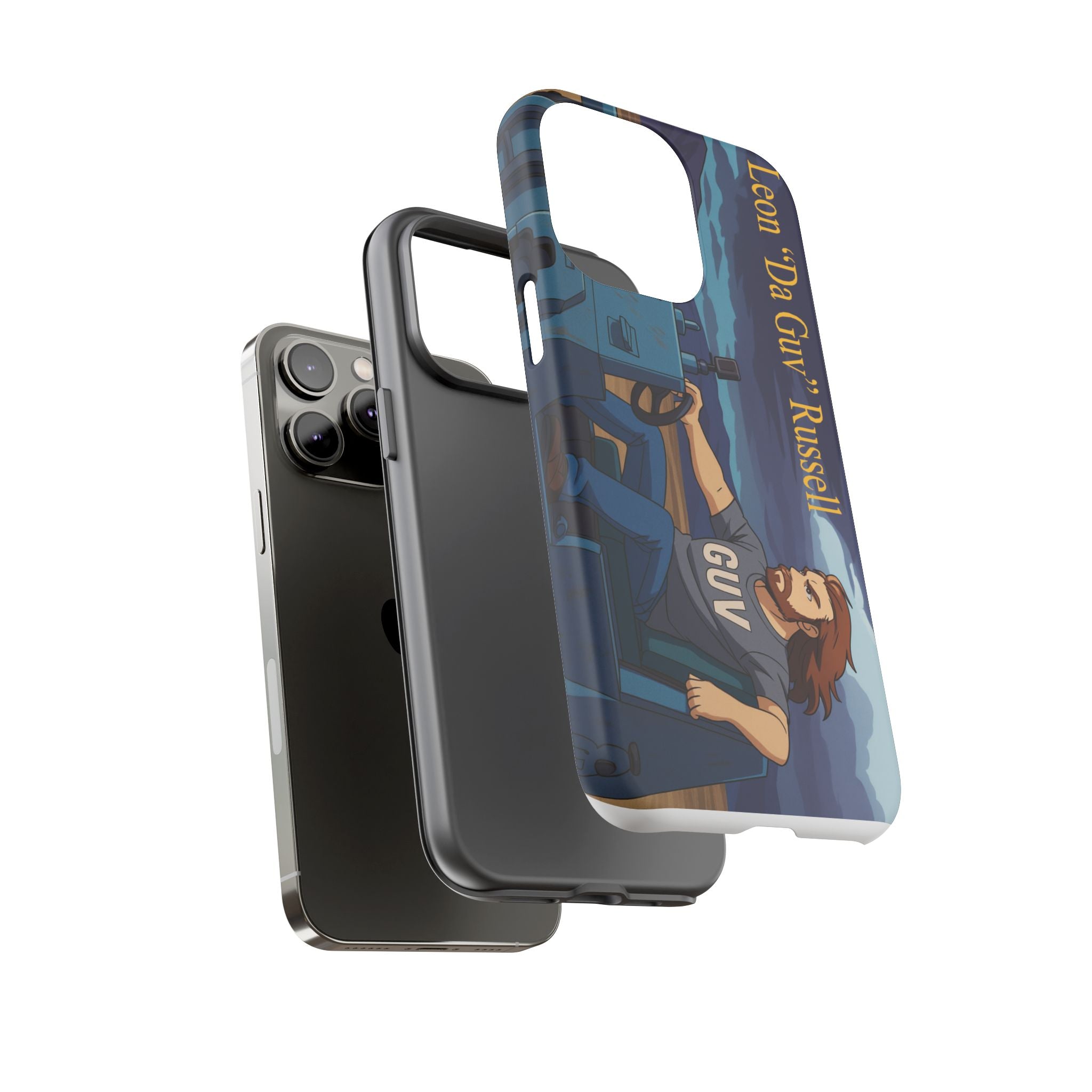 Phone Cases, Tough Phone Covers, Book Character Fan Gift, Sci-Fi Tank Art, Leon 'Da Guv' Russell Design