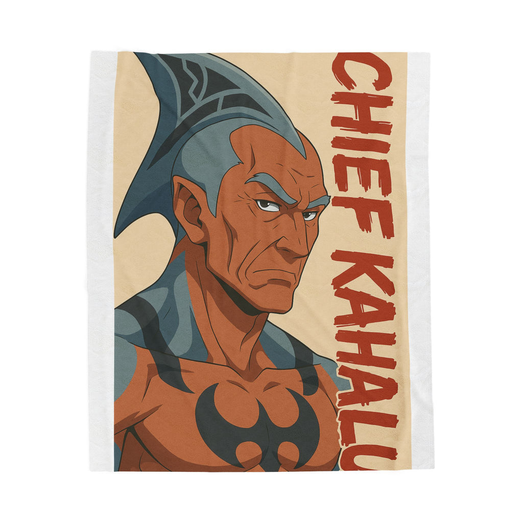 Velveteen Plush Blanket, Chief Kahalu from Da Guv Book, Sci-Fi Home Decor, Unique Gift Idea, Cozy Throw, Reading Nook Accessory