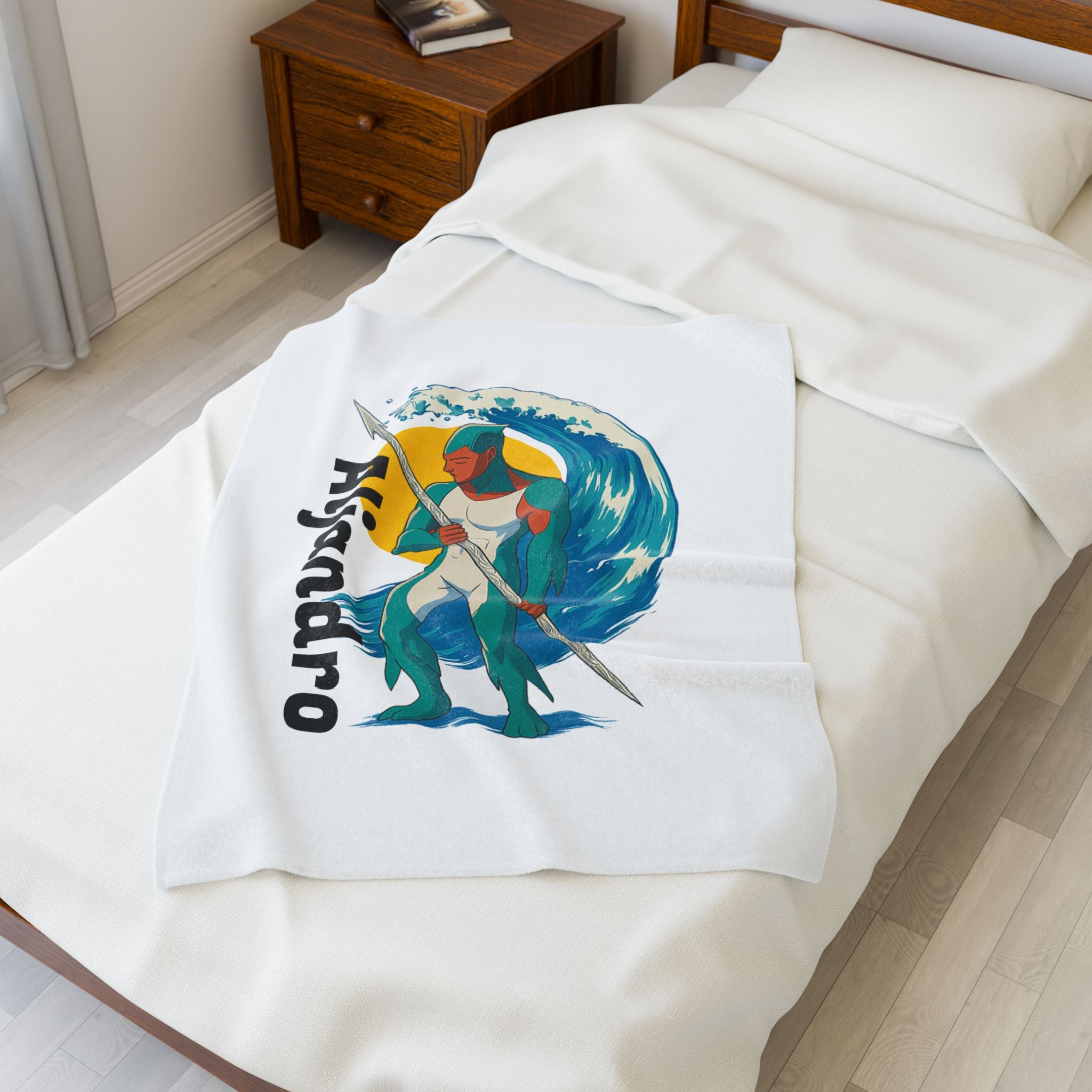 Velveteen Plush Blanket — Personalized Kraken Hunter Design with 'Aljandro'