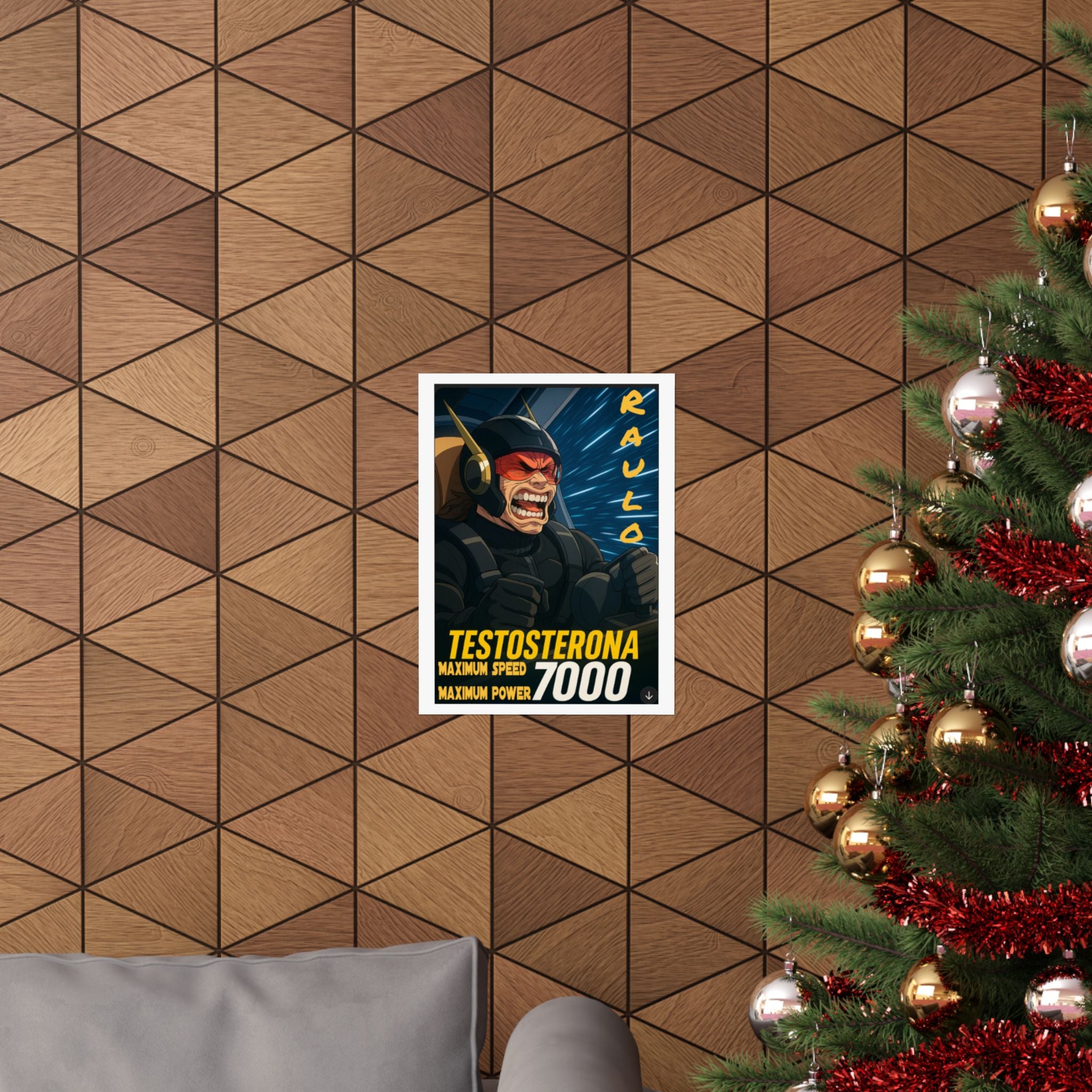 Vertical Poster, Sci-Fi Anime Raulo Driving Testosterona 7000 from Da Guv Book, Matte Wall Art, Home Decor Print, Room Decoration