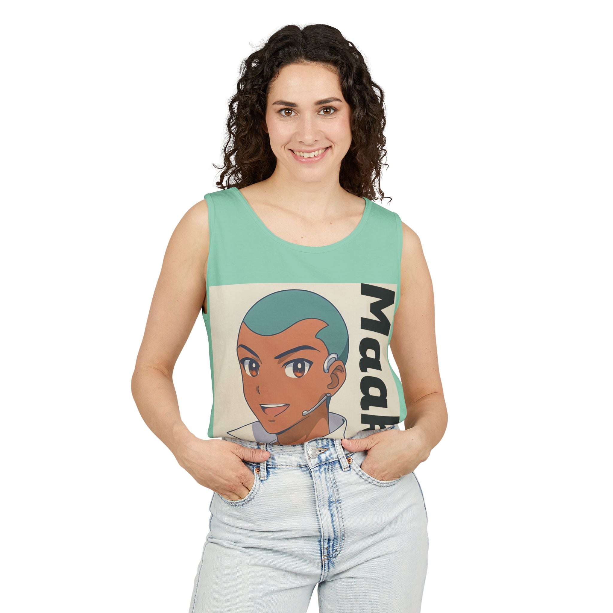 Unisex Anime Character Maakui Tank Top, Summer Wear, Graphic Tee, Casual Attire, Gift for Fans, Beachwear, Festival Top