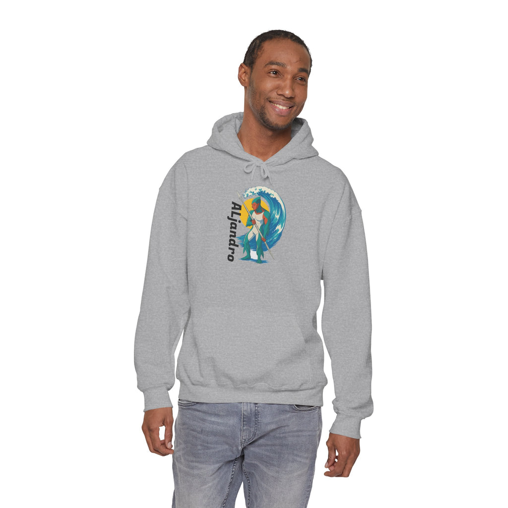 Aljandro Surf Graphic Hoodie — Retro Wave Surfing Design