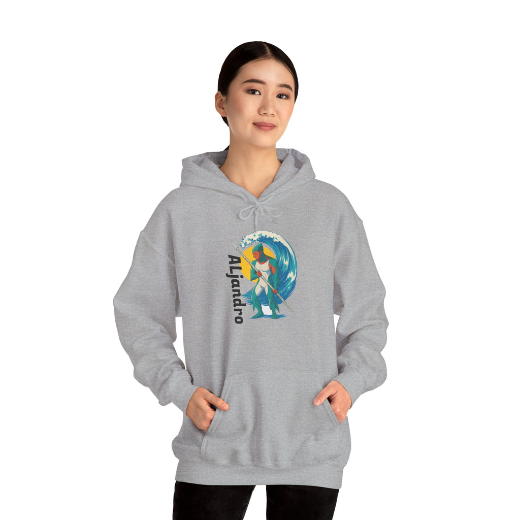 Aljandro Surf Graphic Hoodie — Retro Wave Surfing Design