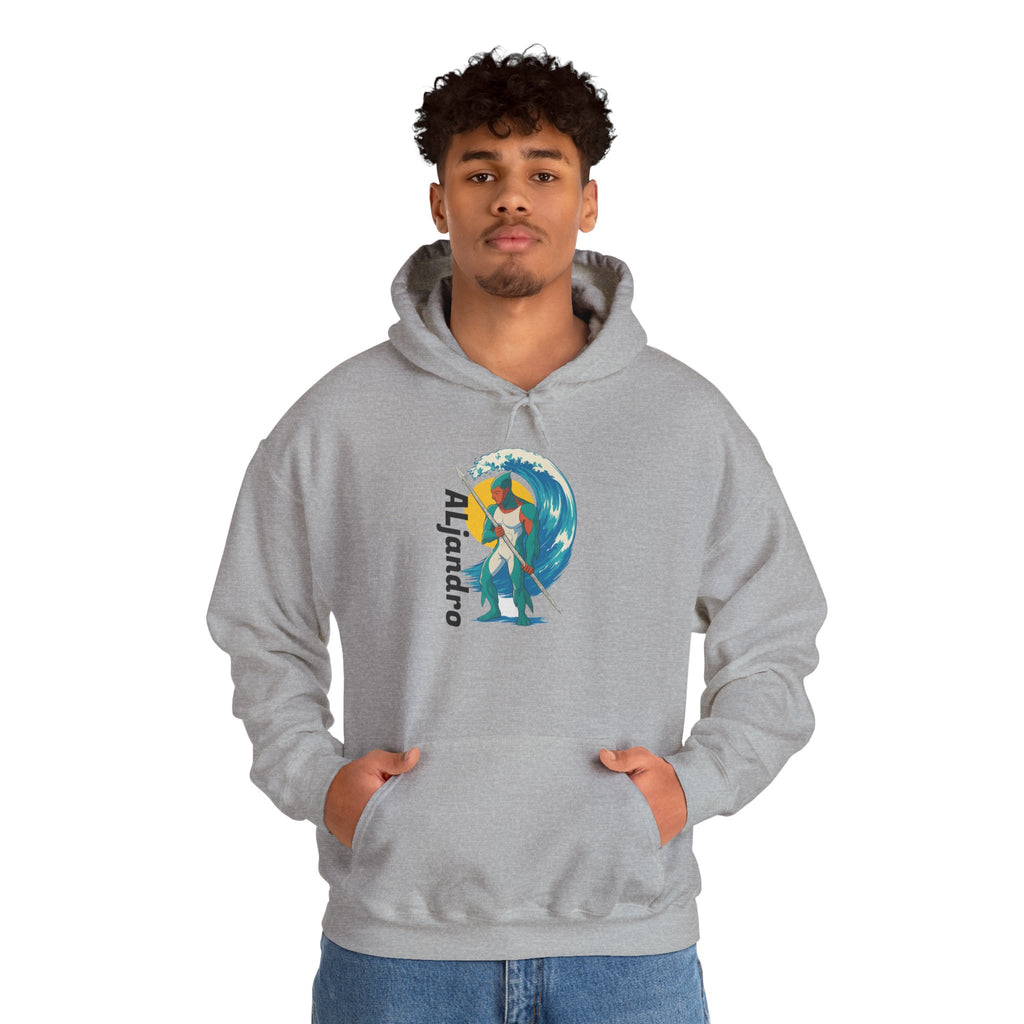 Aljandro Surf Graphic Hoodie — Retro Wave Surfing Design