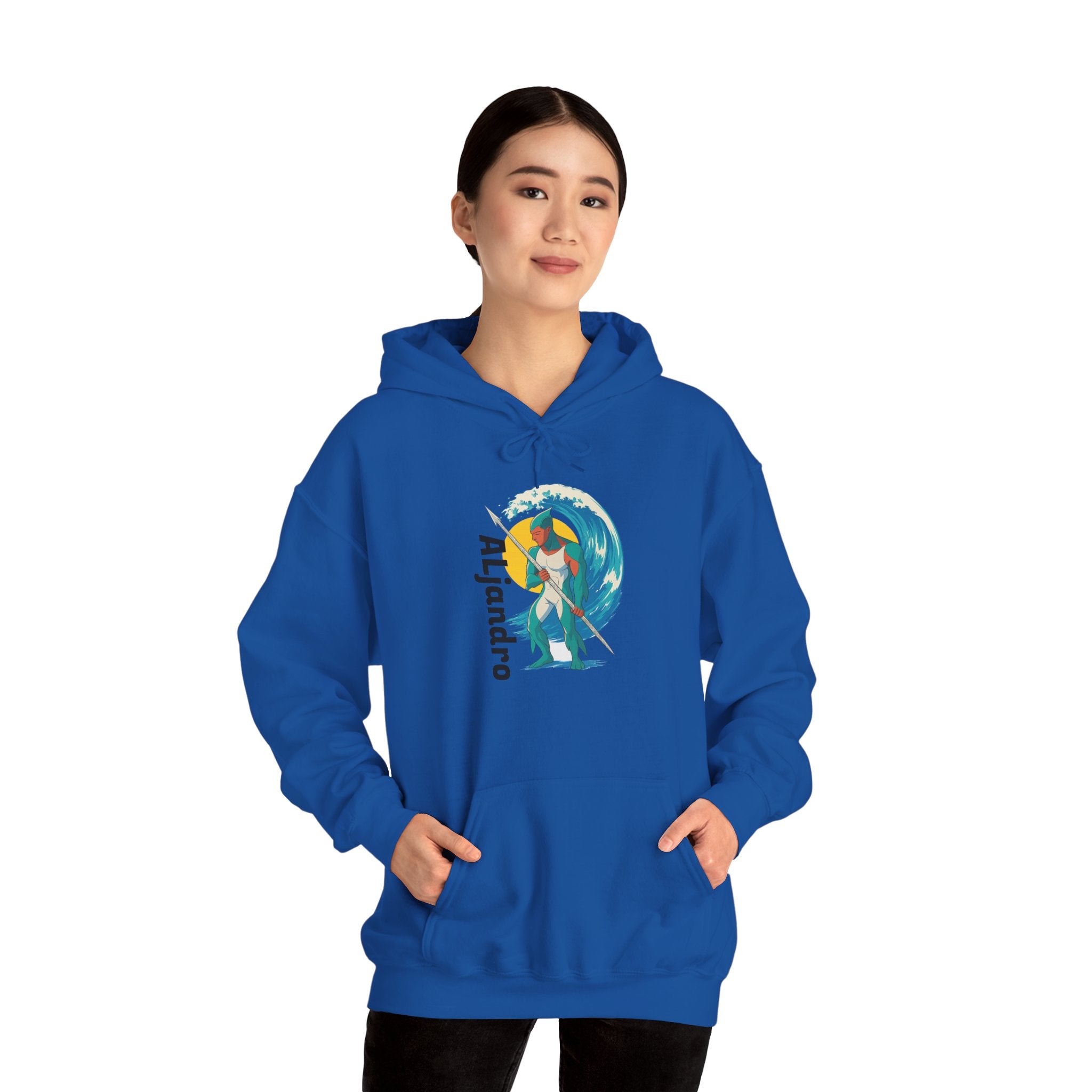Aljandro Surf Graphic Hoodie — Retro Wave Surfing Design