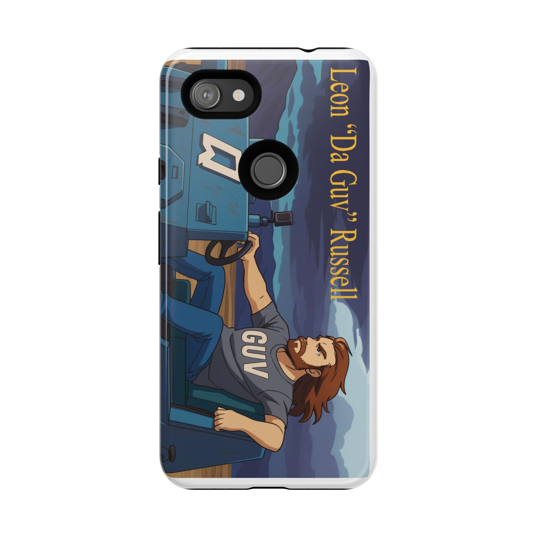 Phone Cases, Tough Phone Covers, Book Character Fan Gift, Sci-Fi Tank Art, Leon 'Da Guv' Russell Design