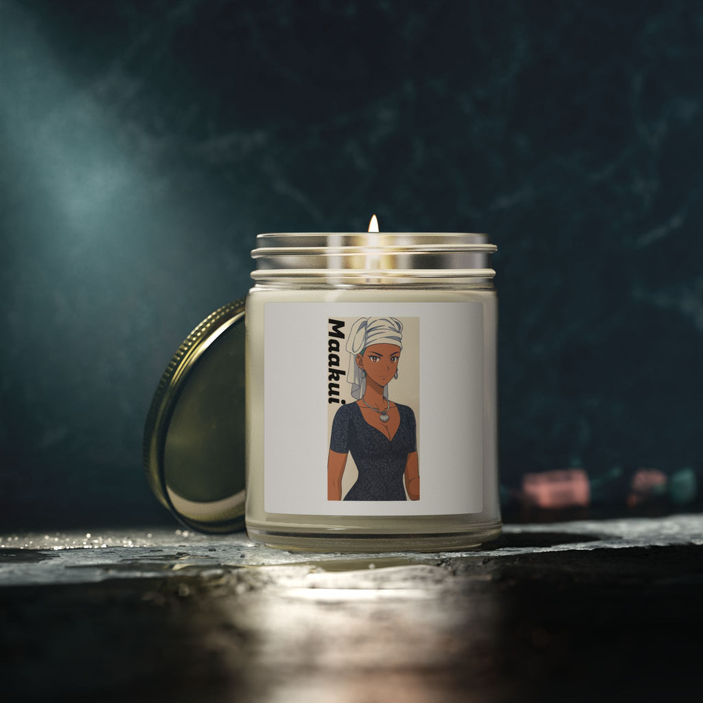 Scented Candles, Anime Maakui Design, Coconut Apricot Wax (4oz, 9oz) - Sci-Fi Book Lovers Gift, Home Decor, Da Guv Inspired, Aromatherapy