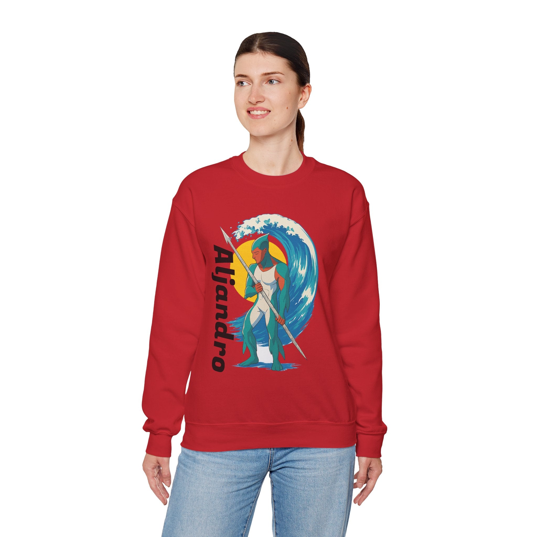 Kraken Hunter Graphic Sweatshirt — Personalized 'Aljandro' Wave Design