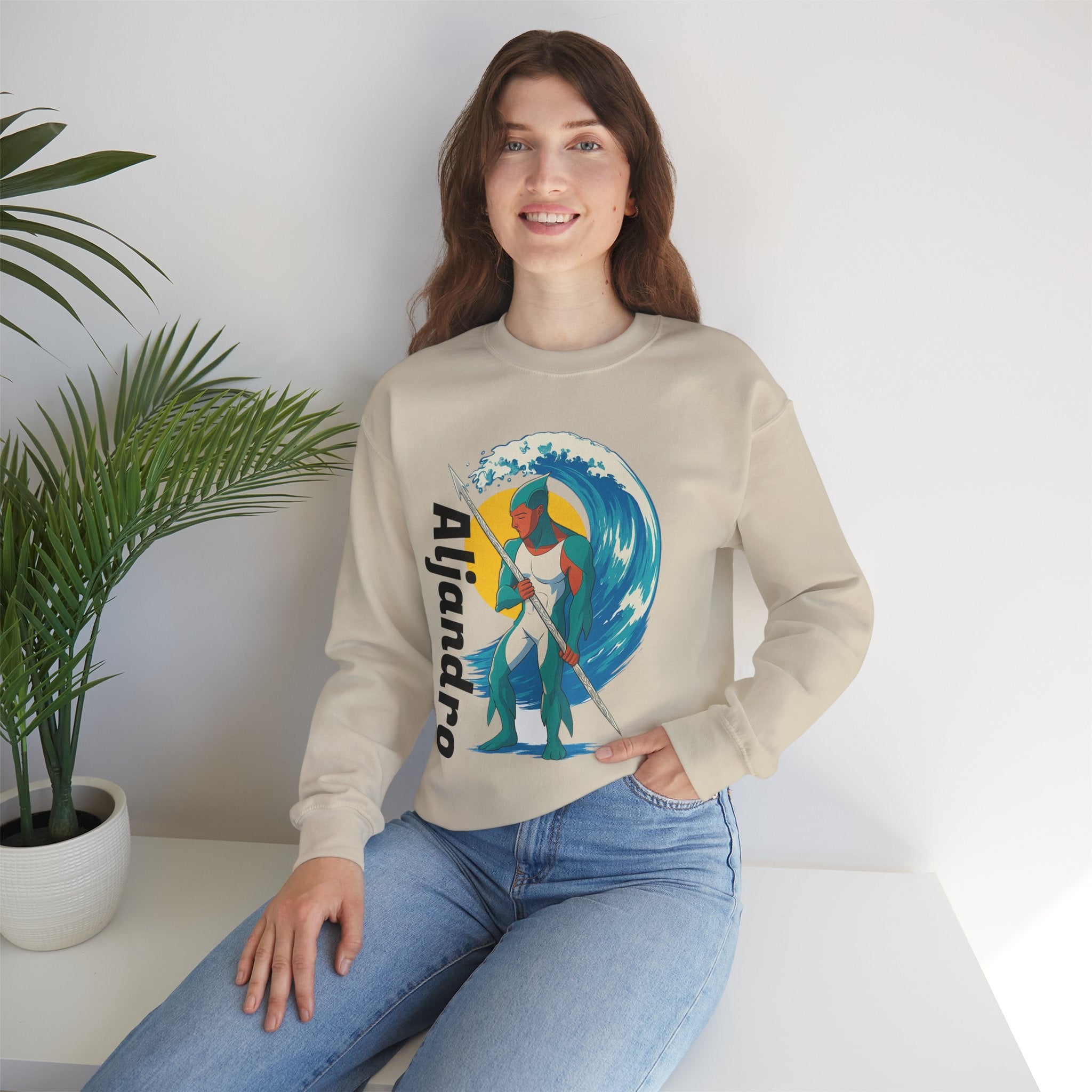Kraken Hunter Graphic Sweatshirt — Personalized 'Aljandro' Wave Design