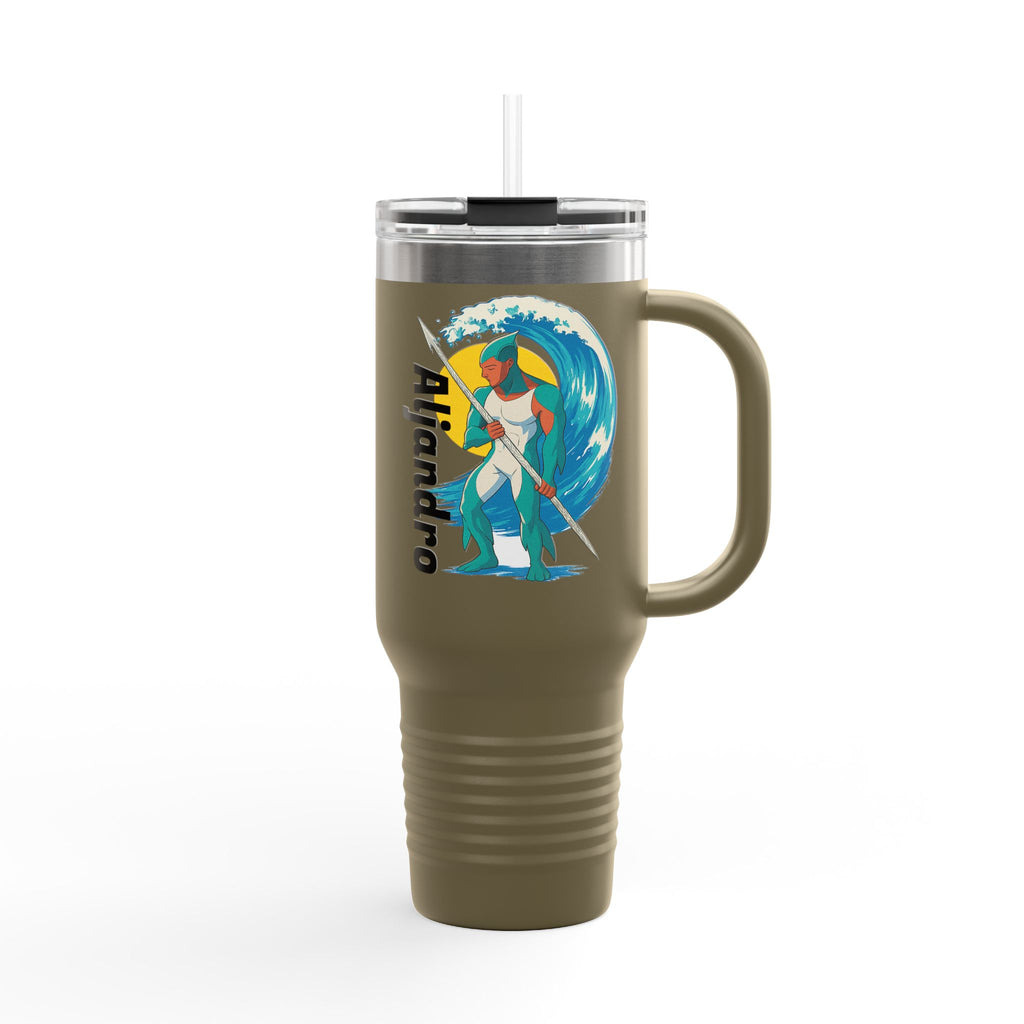 Anime Aljandro Travel Mug, Ocean Adventure Design, Explore Nature Mug, Custom Name Travel Cup, Coffee Lover Gift, Summer Beach Mug