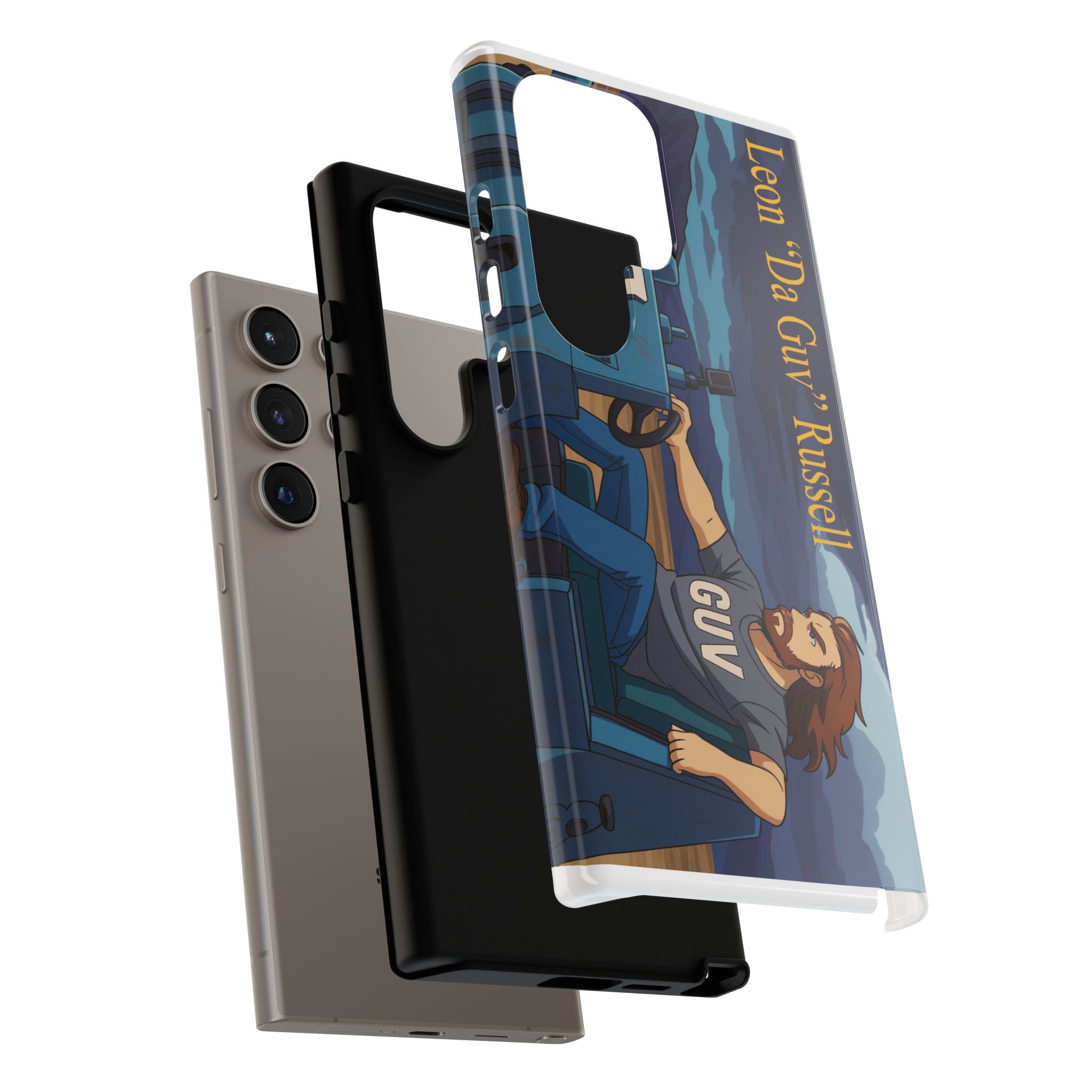 Phone Cases, Tough Phone Covers, Book Character Fan Gift, Sci-Fi Tank Art, Leon 'Da Guv' Russell Design