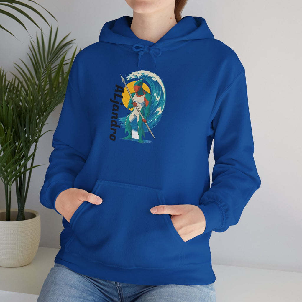 Aljandro Surf Graphic Hoodie — Retro Wave Surfing Design
