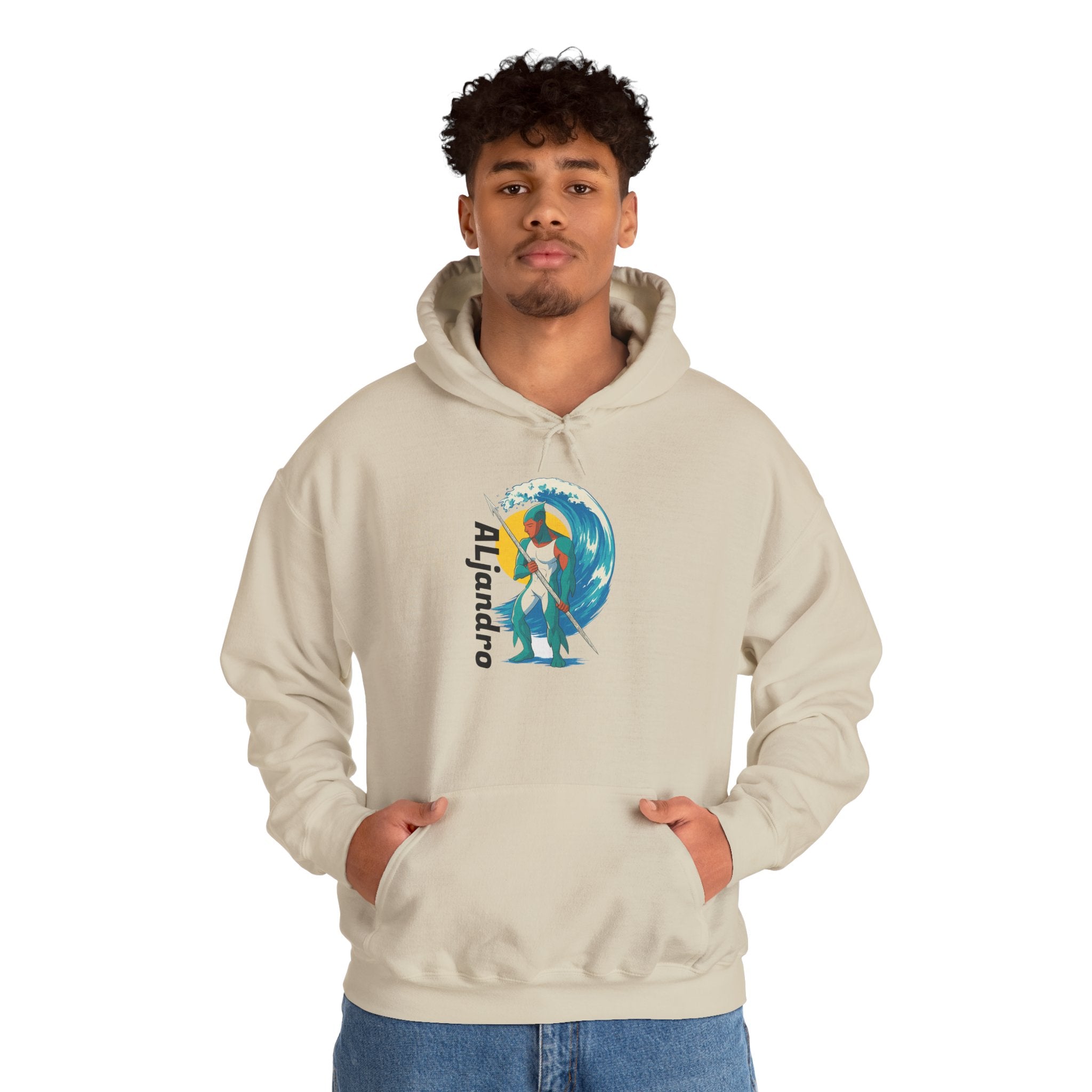Aljandro Surf Graphic Hoodie — Retro Wave Surfing Design
