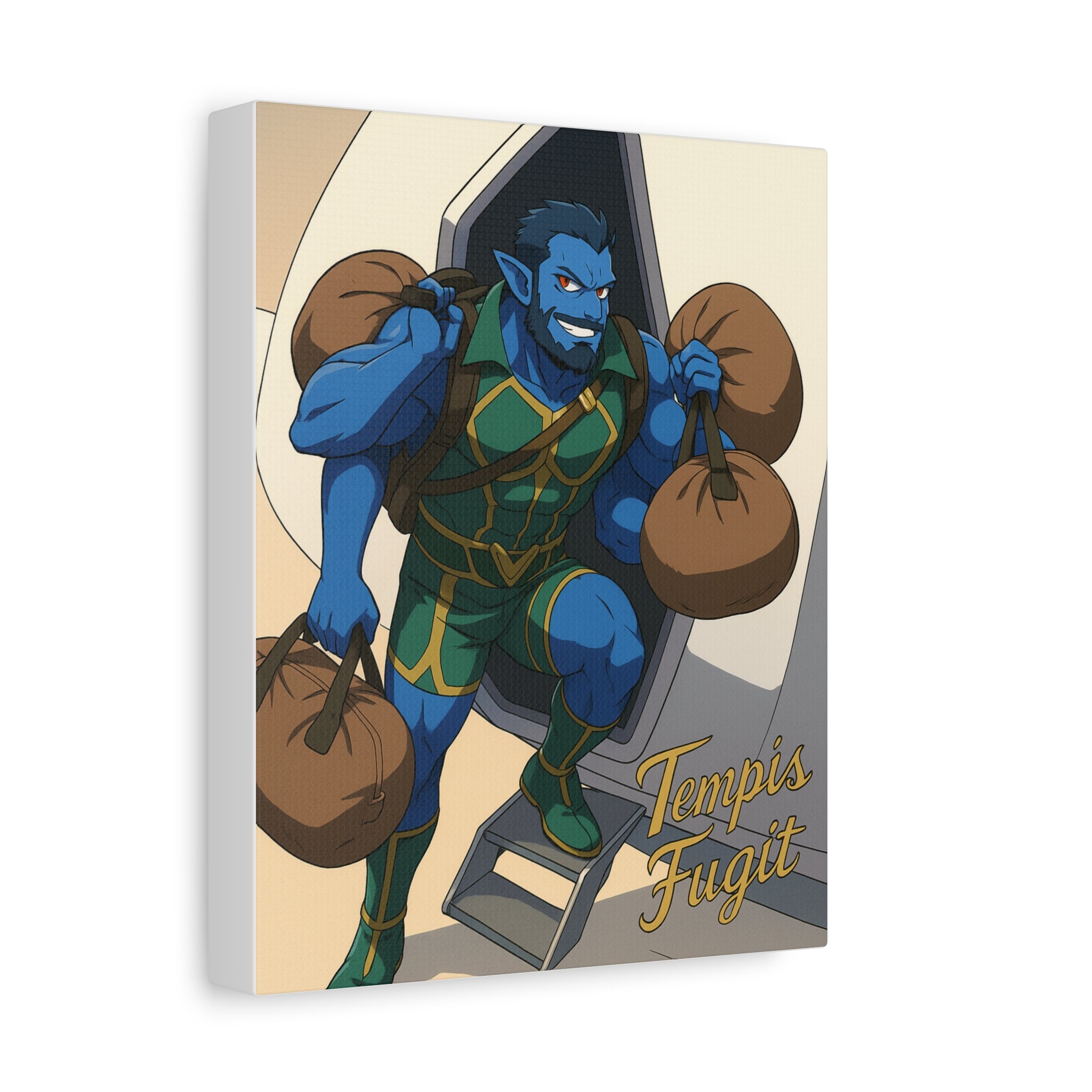 Canvas Wall Art, Anime Tempis Fugit from Da Guv, Sci-Fi Matte Print, Stretched Painting, 25&quot; Home Decor, Manga Poster, Geek Gift