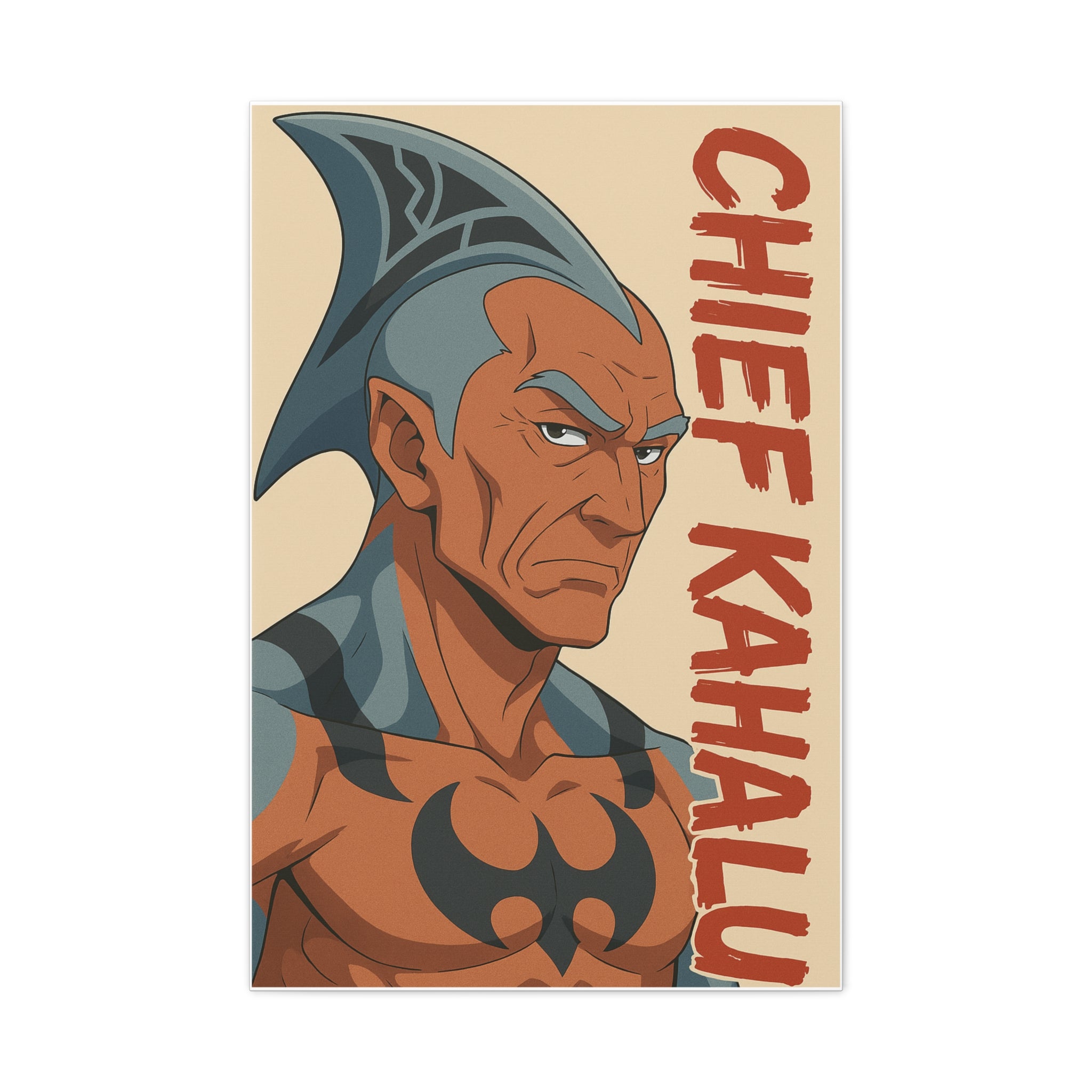 Canvas Print, Chief Kahalu from Da Guv, Wall Art Decor, Tribal Chief Artwork, Matte Canvas Print, Large Stretched Canvas, Delphaneusian!