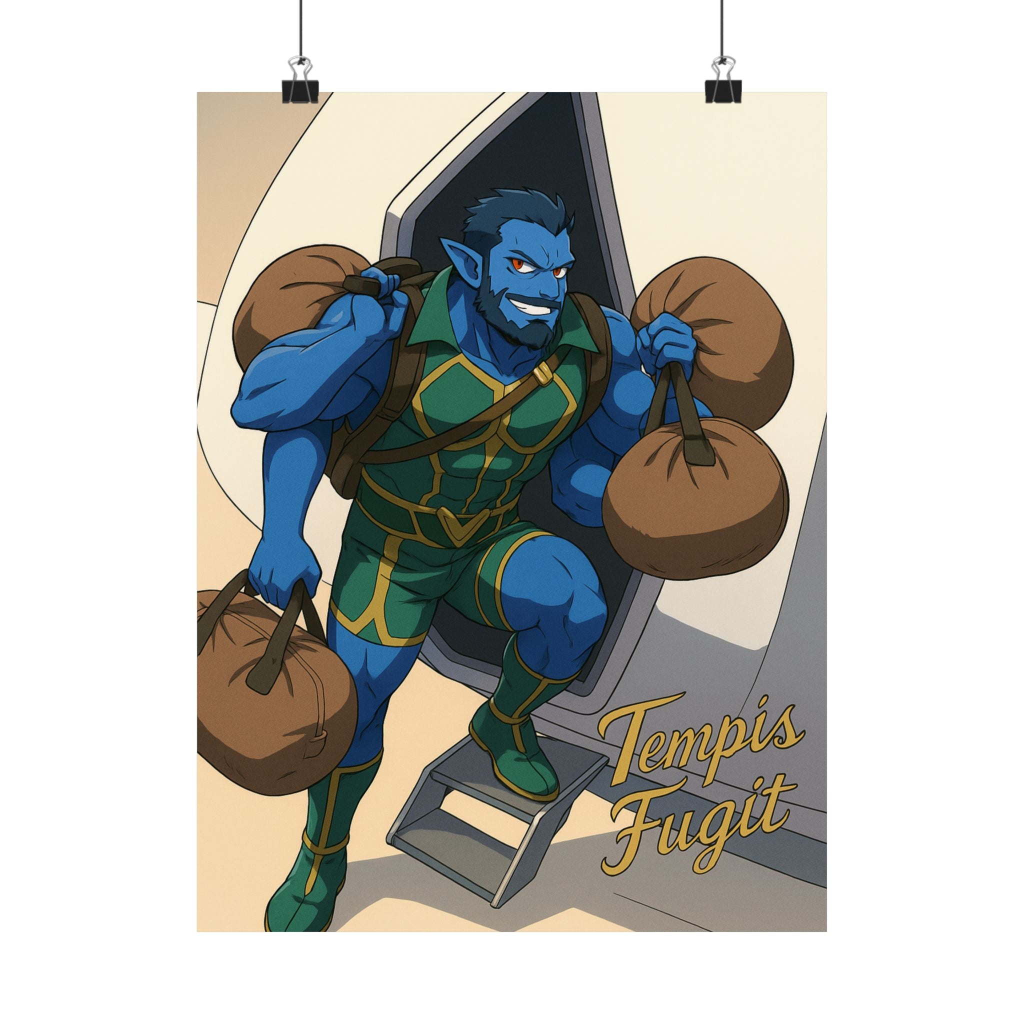 Anime Tempis Fugit Matte Vertical Posters - Sci-Fi Book Da Guv Art Prints, Wall Decor, Fan Merchandise, Geek Gift, Room Decoration