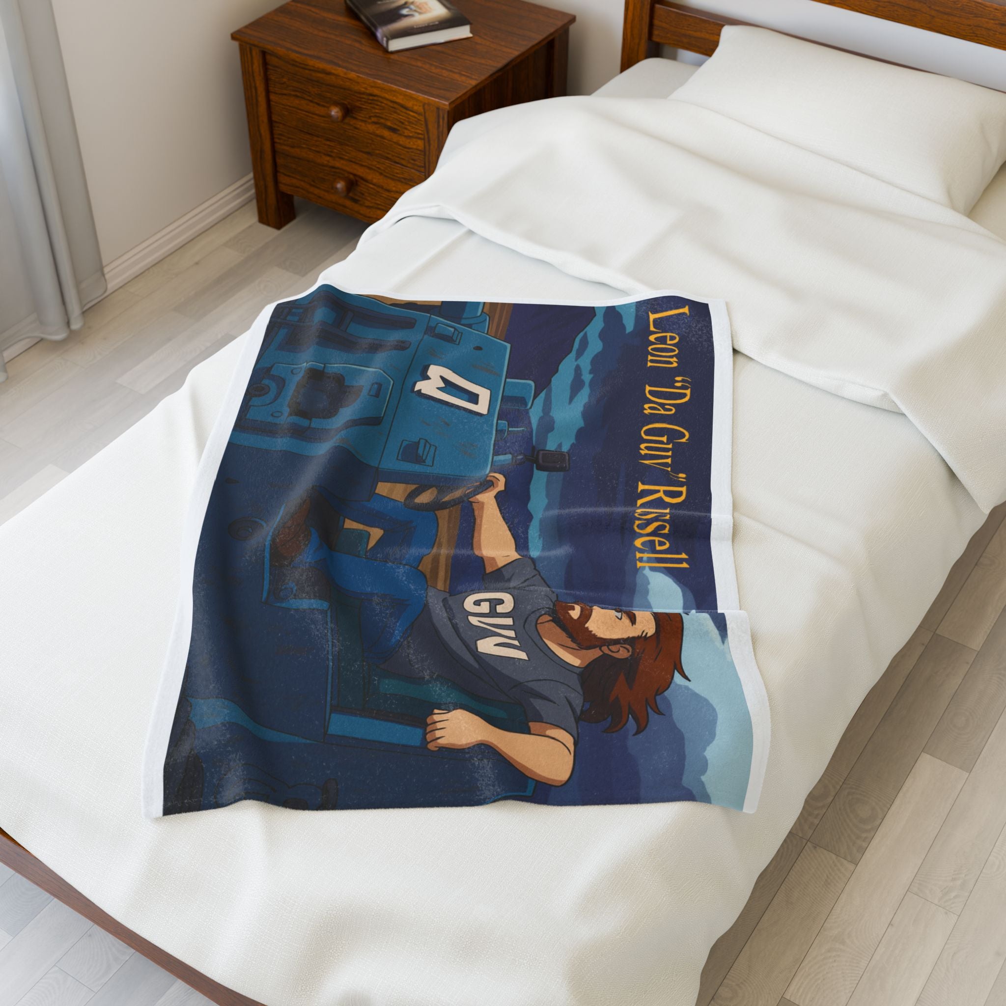 Velveteen Plush Blanket - Leon 'Da Guv' Russell in The Banshee Tank, Sci-Fi Book Fan Gift, Home Decor, Cozy Movie Night Throw, Unique