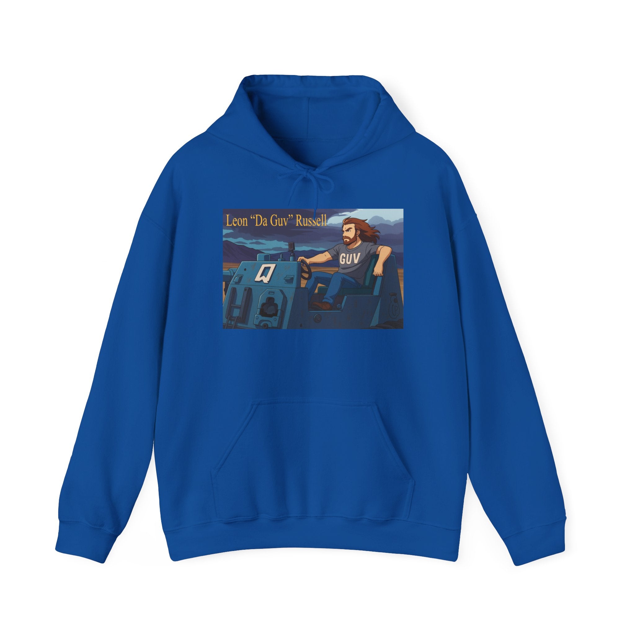 Sci-Fi Book Fan Unisex Hoodie, Leon 'Da Guv' Russell Driving The Banshee Tank Design, Comfy Sweatshirt, Gift for Bookworms, Book Lover