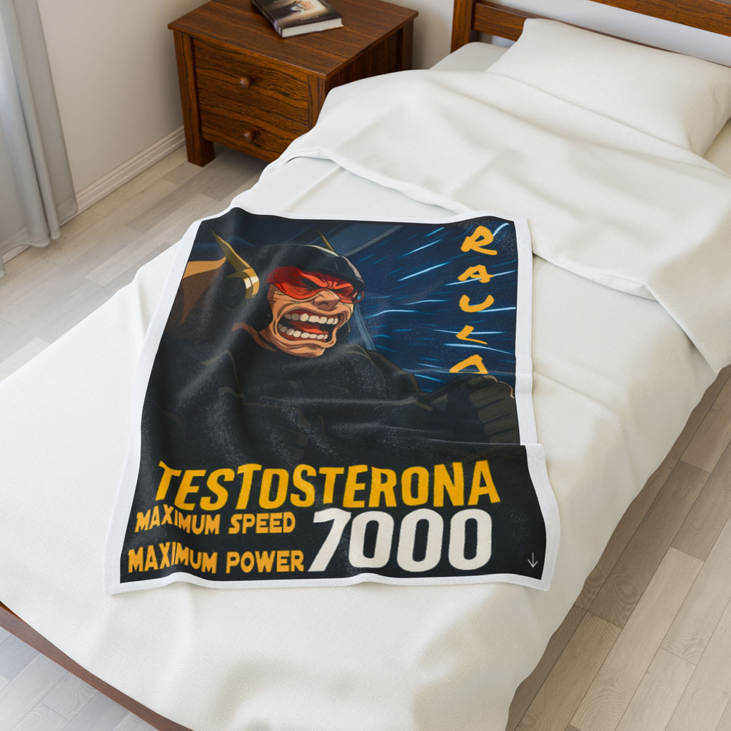 Plush Blanket with Raulo Driving Testosterona 7000 Anime, Sci-Fi Book Inspired, Cozy Throw, Unique Gift, Bedroom Decor, Home Accessory