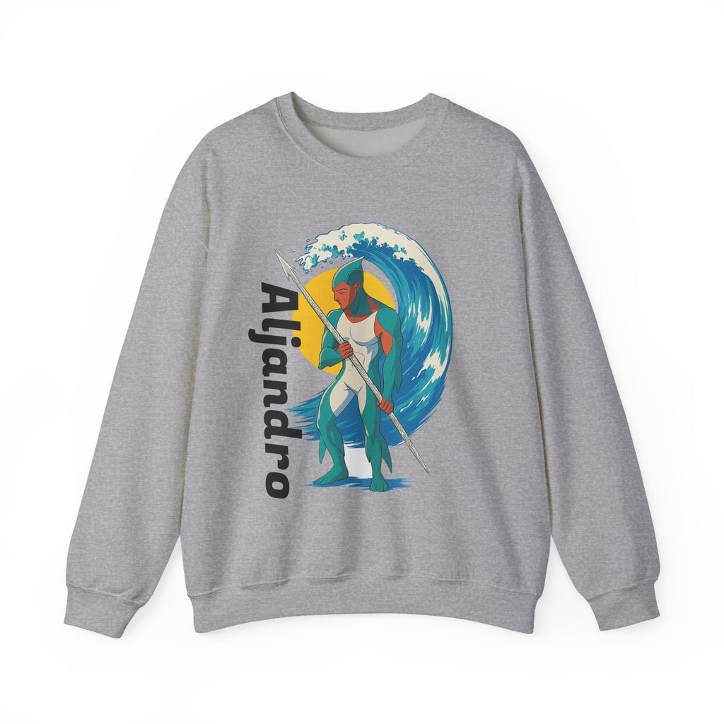 Kraken Hunter Graphic Sweatshirt — Personalized 'Aljandro' Wave Design