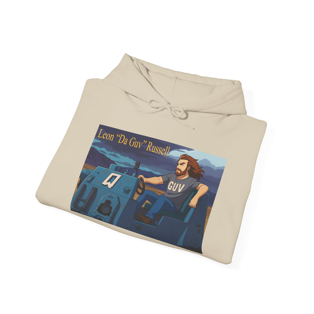 Sci-Fi Book Fan Unisex Hoodie, Leon 'Da Guv' Russell Driving The Banshee Tank Design, Comfy Sweatshirt, Gift for Bookworms, Book Lover