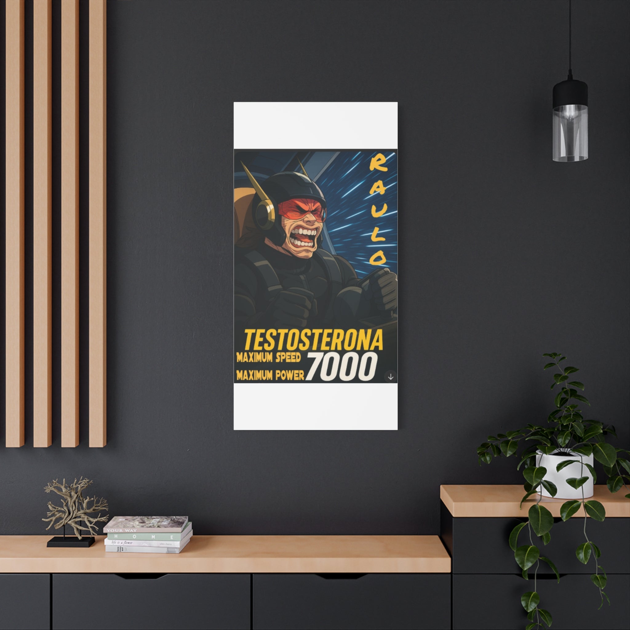 Canvas Wall Art, Anime Raulo Testosterona 7000, Sci-Fi Book Da Guv, Matte Stretched Print, Home Decor, Gift Idea