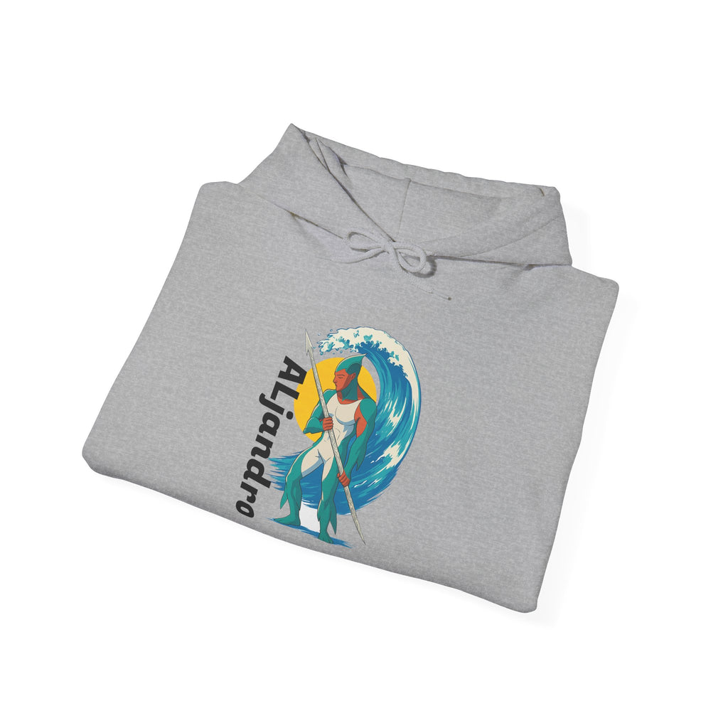 Aljandro Surf Graphic Hoodie — Retro Wave Surfing Design