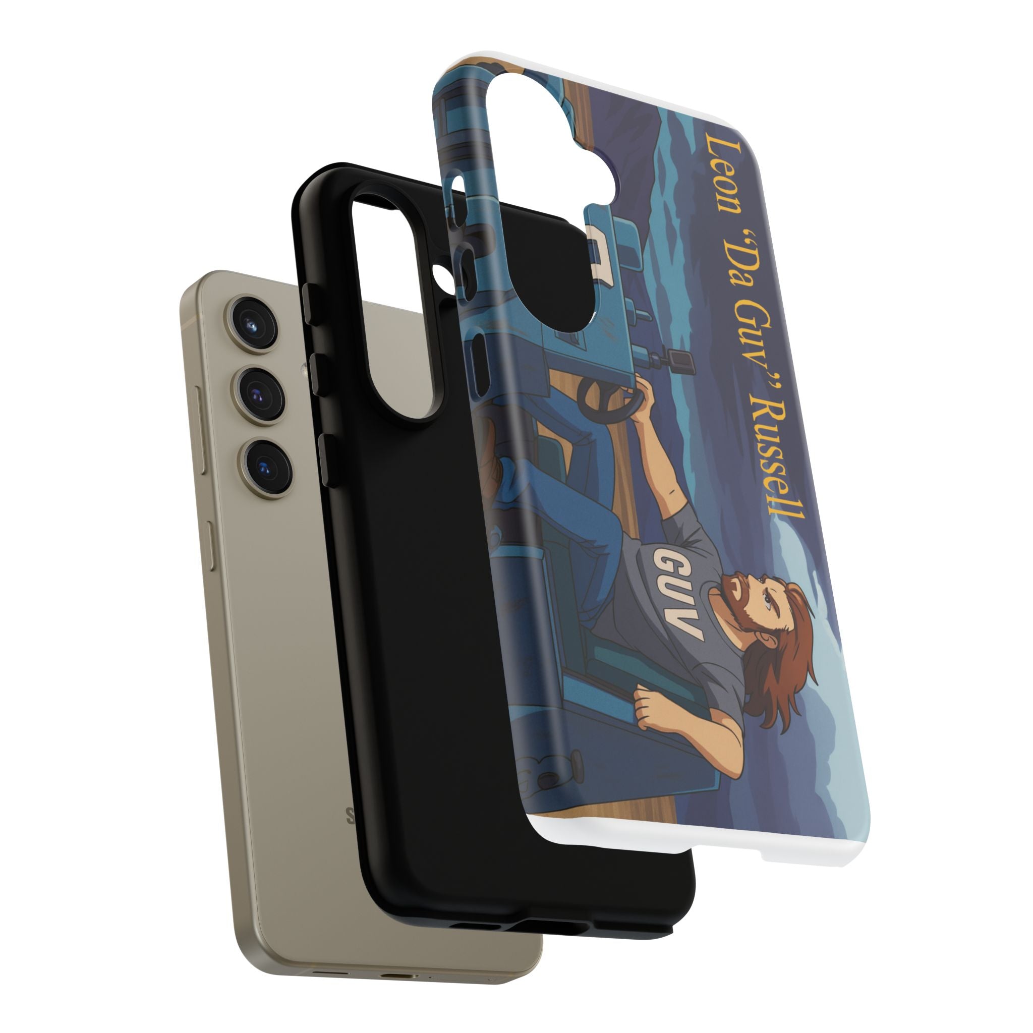 Phone Cases, Tough Phone Covers, Book Character Fan Gift, Sci-Fi Tank Art, Leon 'Da Guv' Russell Design