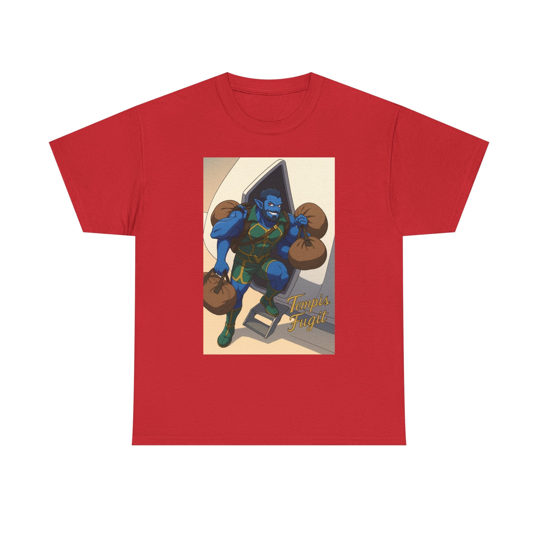 Anime Tempis Fugit Unisex Tee, Sci-Fi Book Da Guv Fan Shirt, Heavy Cotton Top, Manga Lover Gift, Graphic Novel T-Shirt